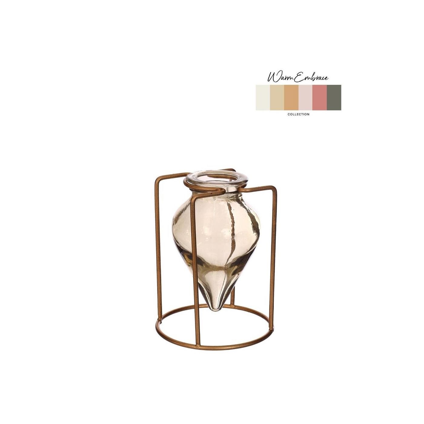 Ideas 4 seasons Bloemenvaas Breeze grijs Ø8,5xH11cm