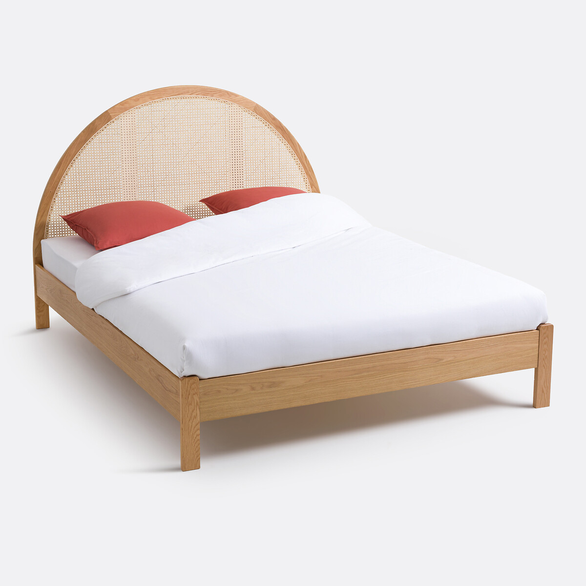LA REDOUTE INTERIEURS Bed met boxspring en rotan hoofdbord Homi