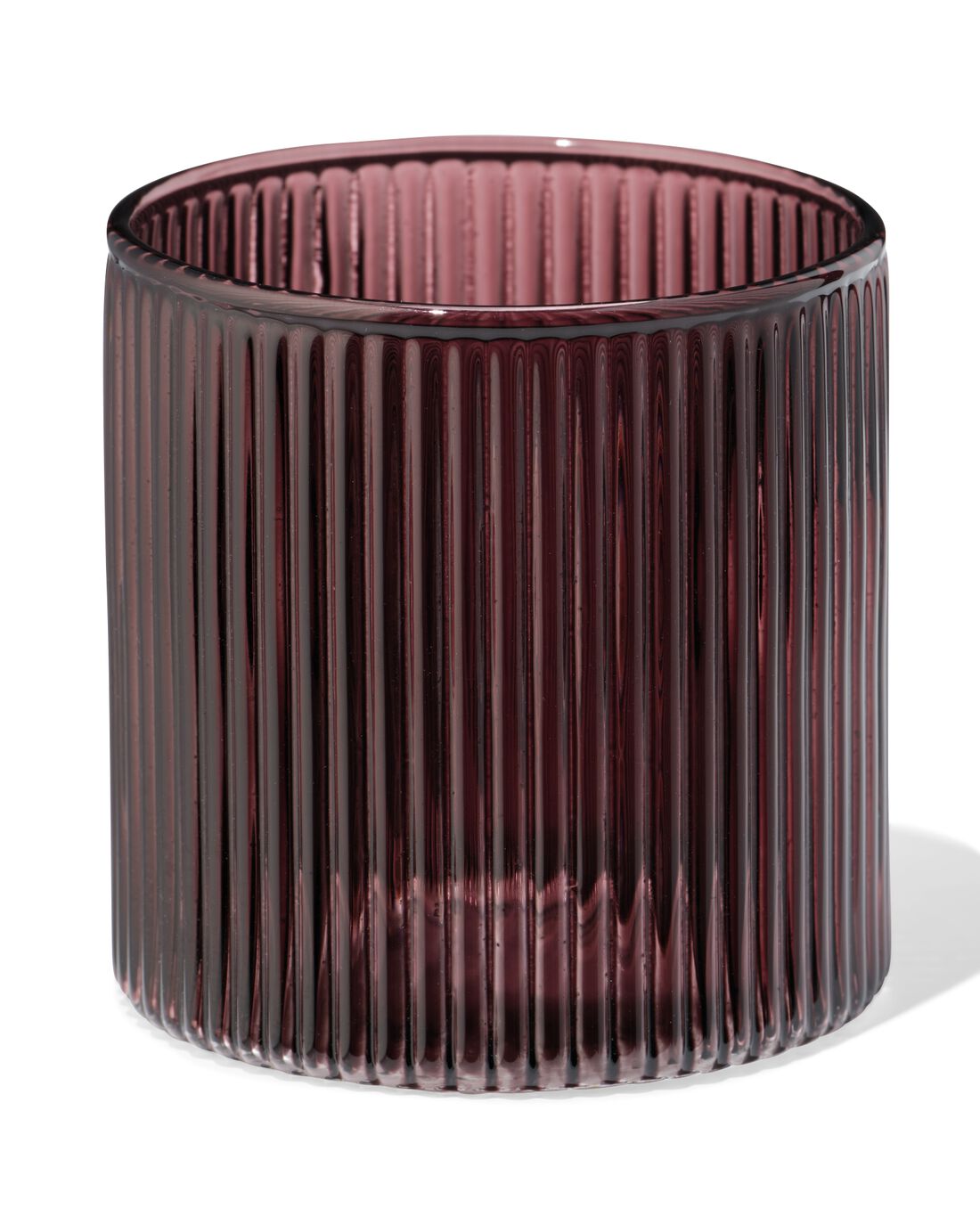 HEMA Glas Voor Geurkaars ⌀6.5x6.5cm Ribbel Aubergine (aubergine)