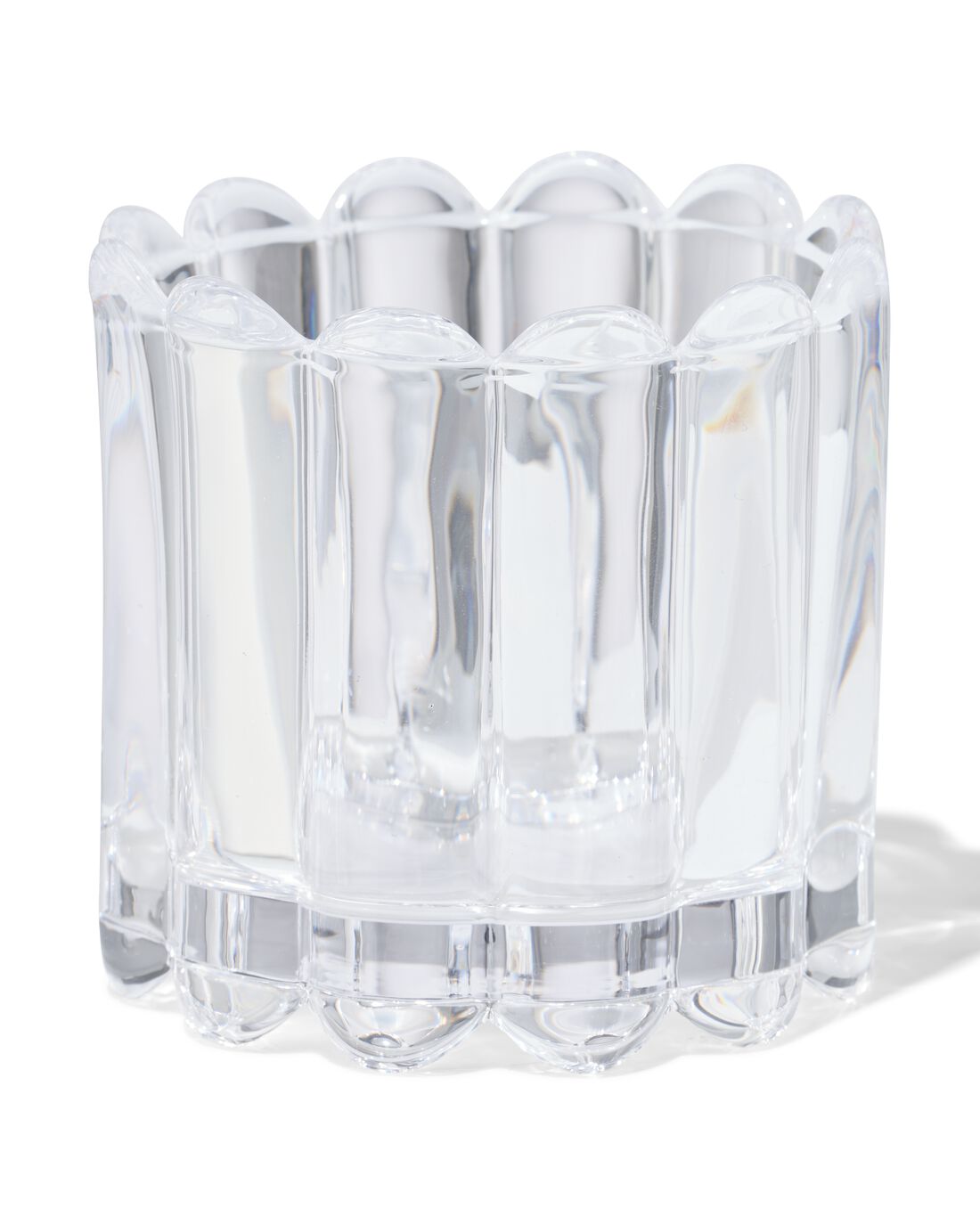HEMA Glas Voor Geurkaars ⌀8x8cm Ribbel Transparant (transparant)