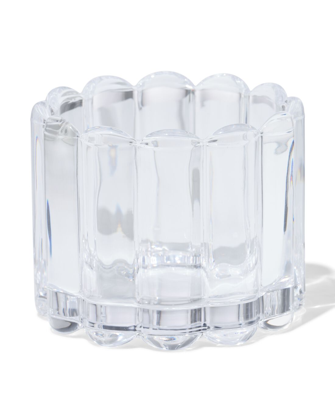 HEMA Glas Voor Geurkaars ⌀12x10cm Ribbel Transparant (transparant)