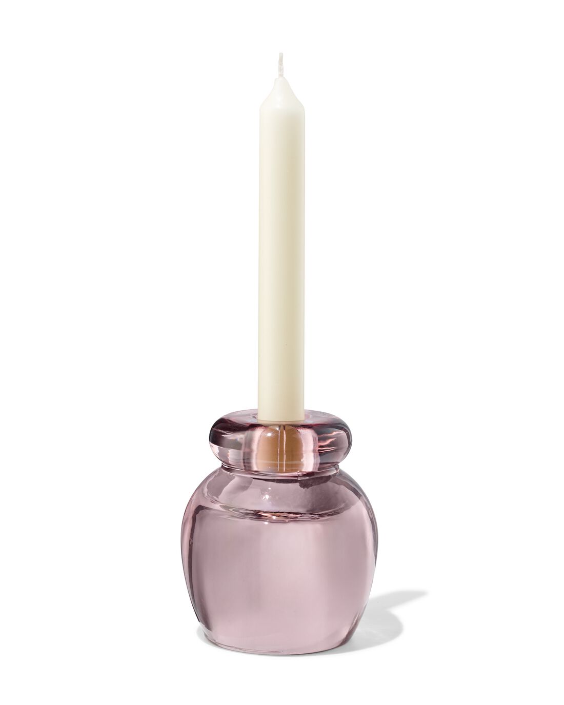 051 2-in-1 Kandelaar 8.5x10cm Glas Transparant Roze (roze)