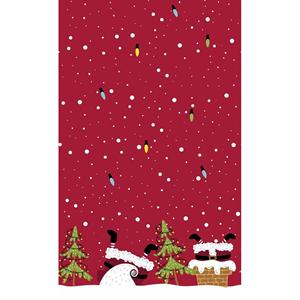 Duni Rode kerst thema tafellakens/tafelkleden met kerstman 138 x 220 cm -