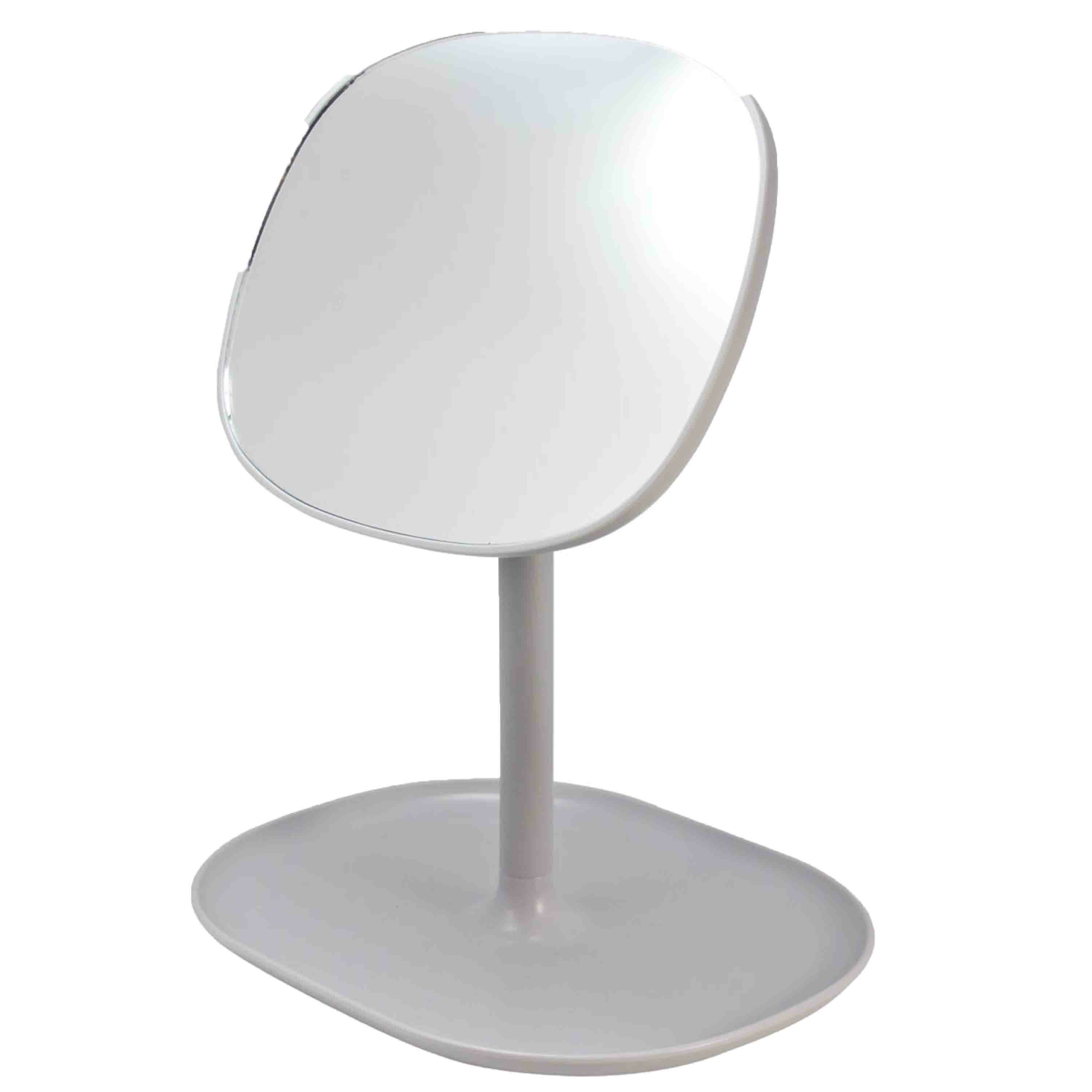 Svenska Living badkamer make-up spiegel - op voet - grijs - 21,5 x 17,5 cm - kunststof -
