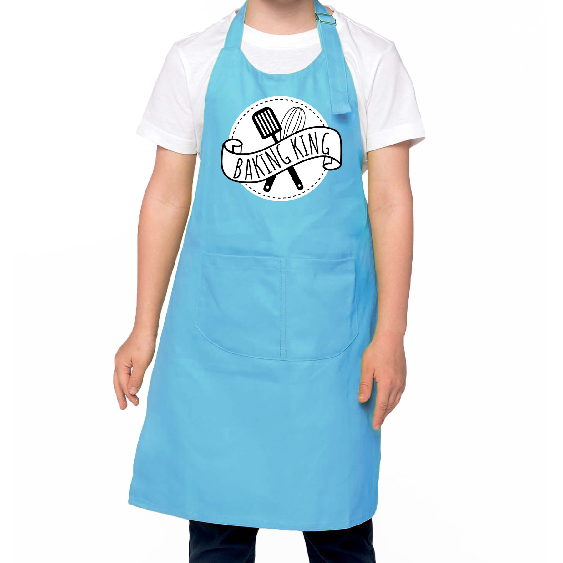 Bellatio Decorations Baking King bak keukenschort/ kinderschort blauw voor jongens