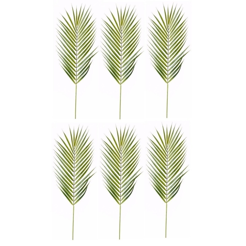 Merkloos 6x Kunst Chamaedorea bladeren 75 cm -