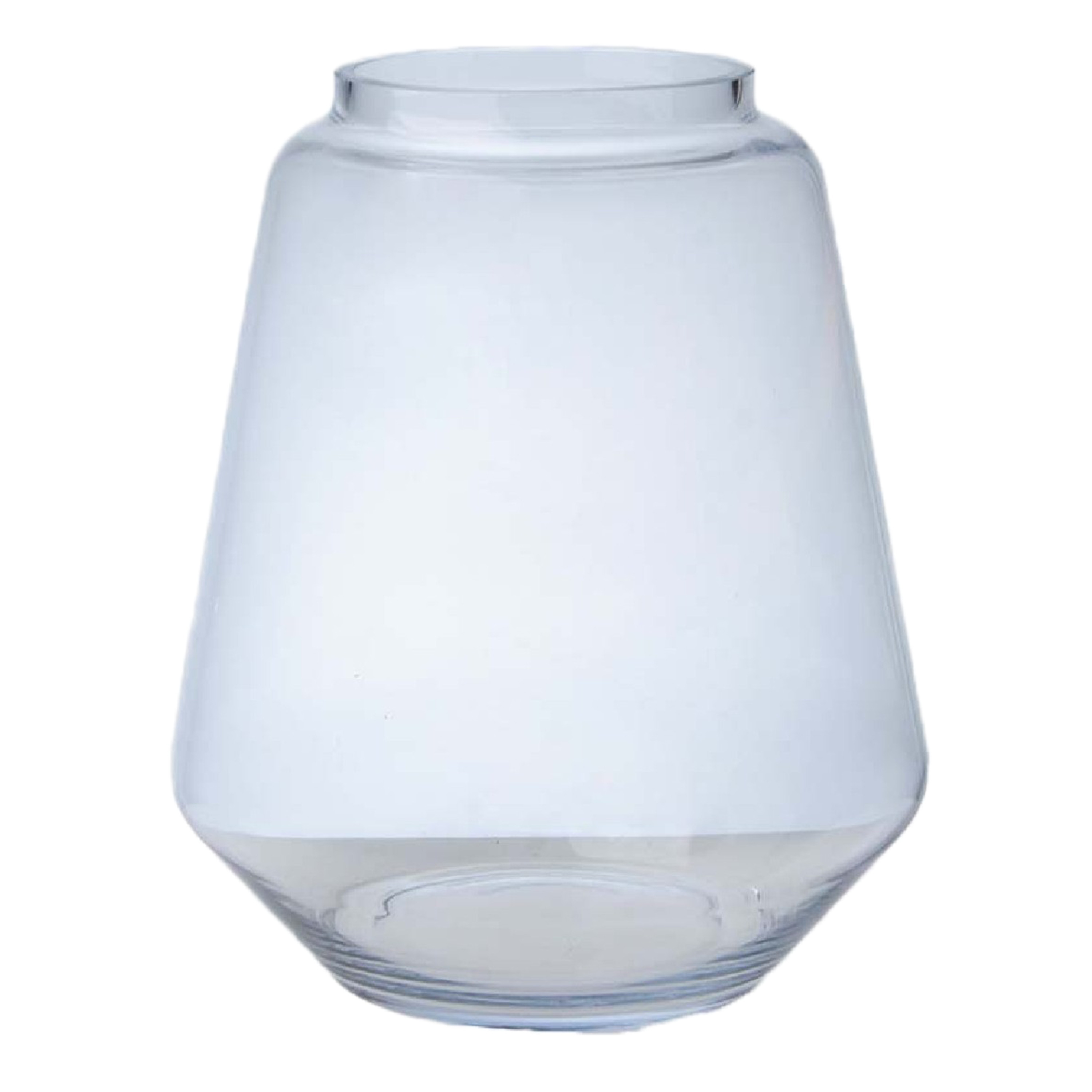 Hakbijl Glass Bloemenvaas Kiffa - transparant - glas - D23 x H27 - decoratie -