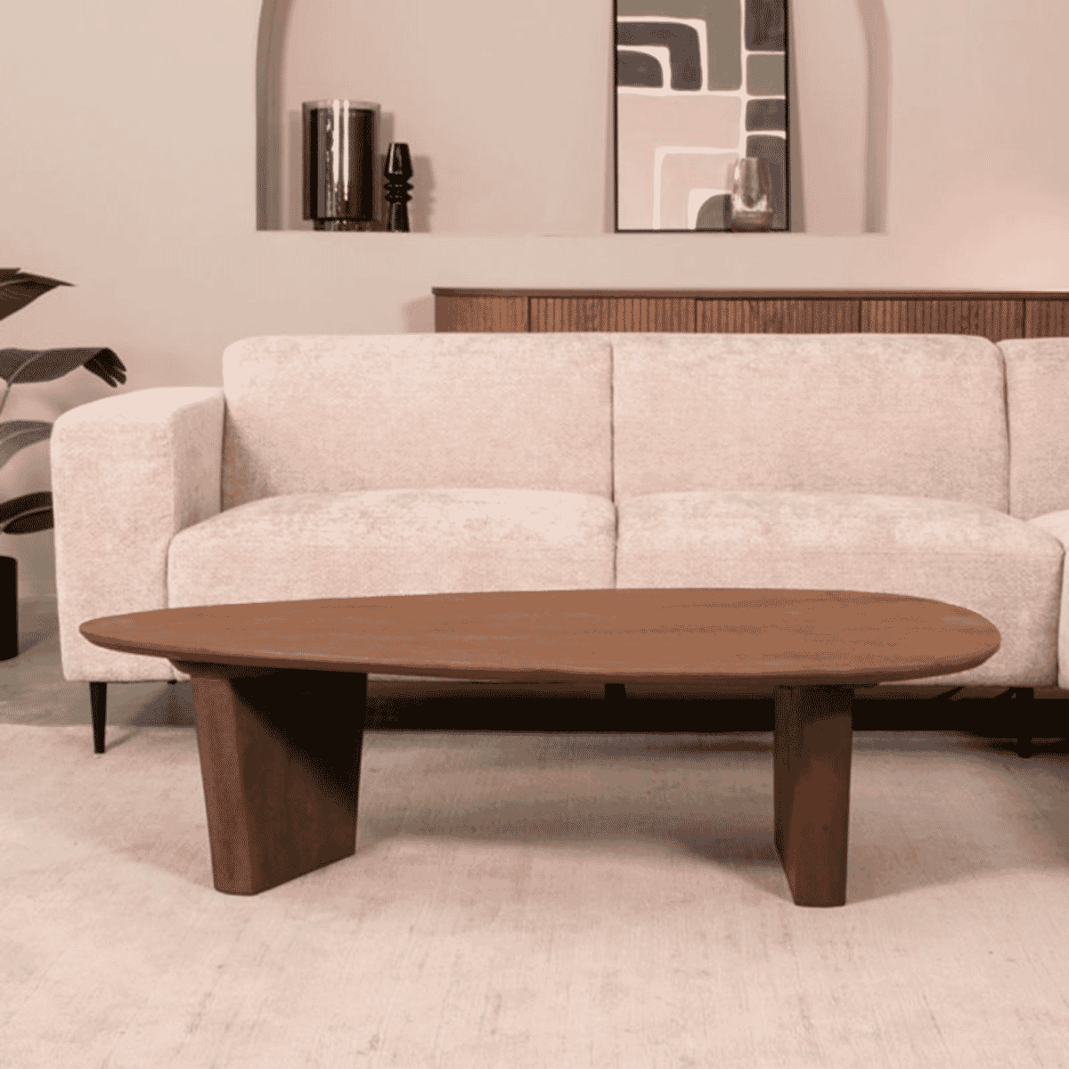 LABEL51 Organische Salontafel Wow Mangohout, 135 x cm - Naturel