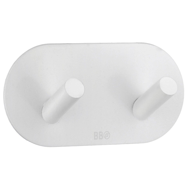 Smedbo Beslagsboden Handdoekhouder - 21x4.8cm - zelfklevend - RVS Mat wit BX1091