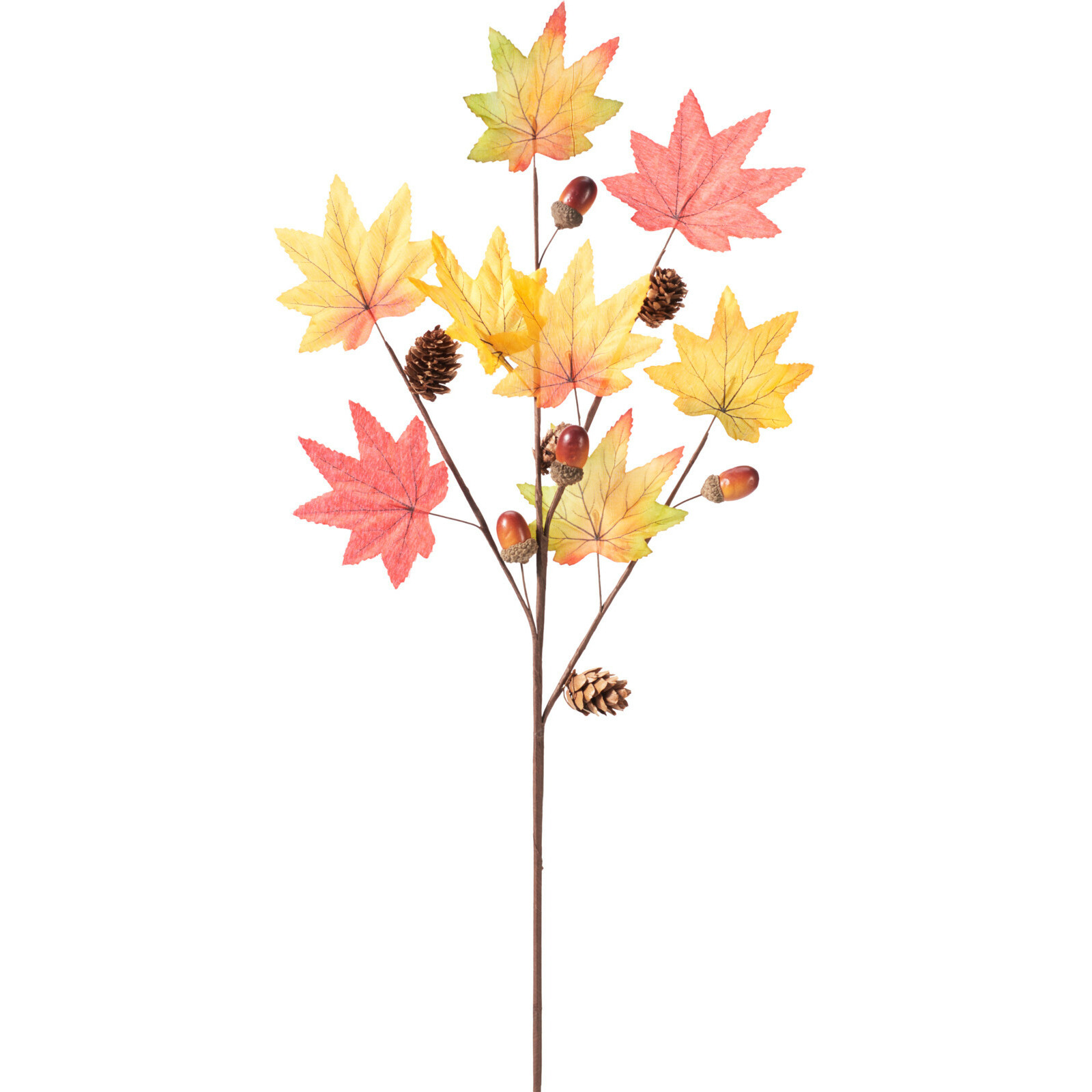 Home & Styling Kunst herfsttak decoratie - 60 cm - losse steel met Esdoorn bladeren -