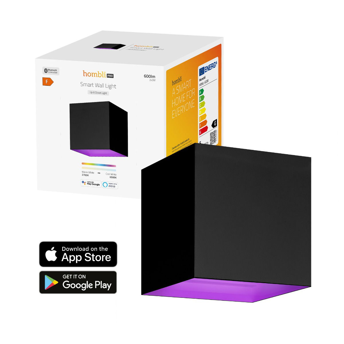 Hombli Smart Wall Light Black wandlamp - 