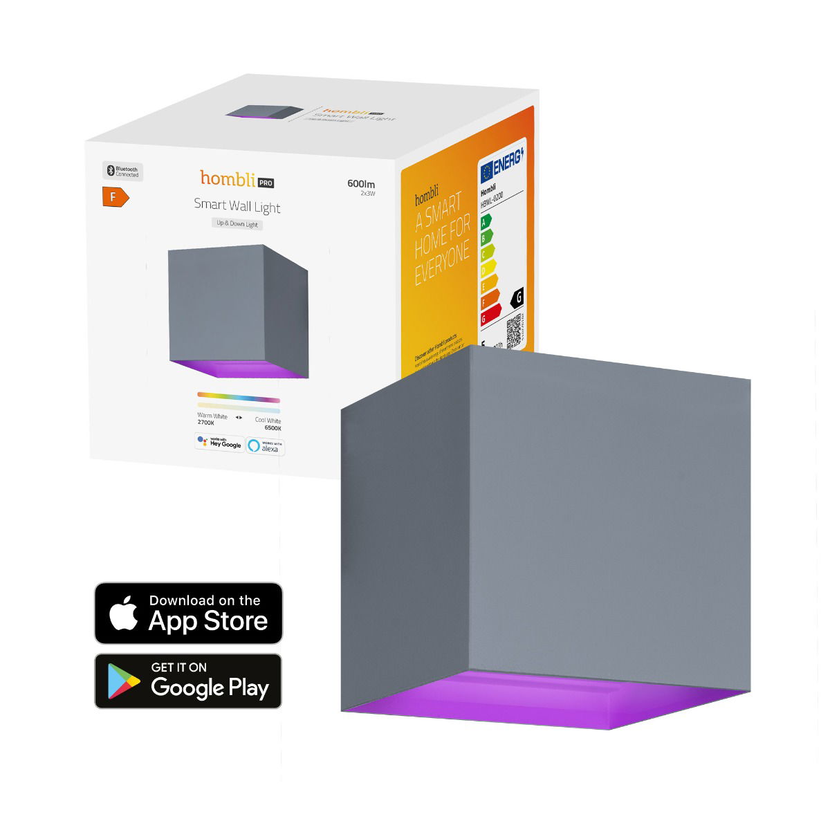 Hombli Smart Wall Light Grey wandlamp - 