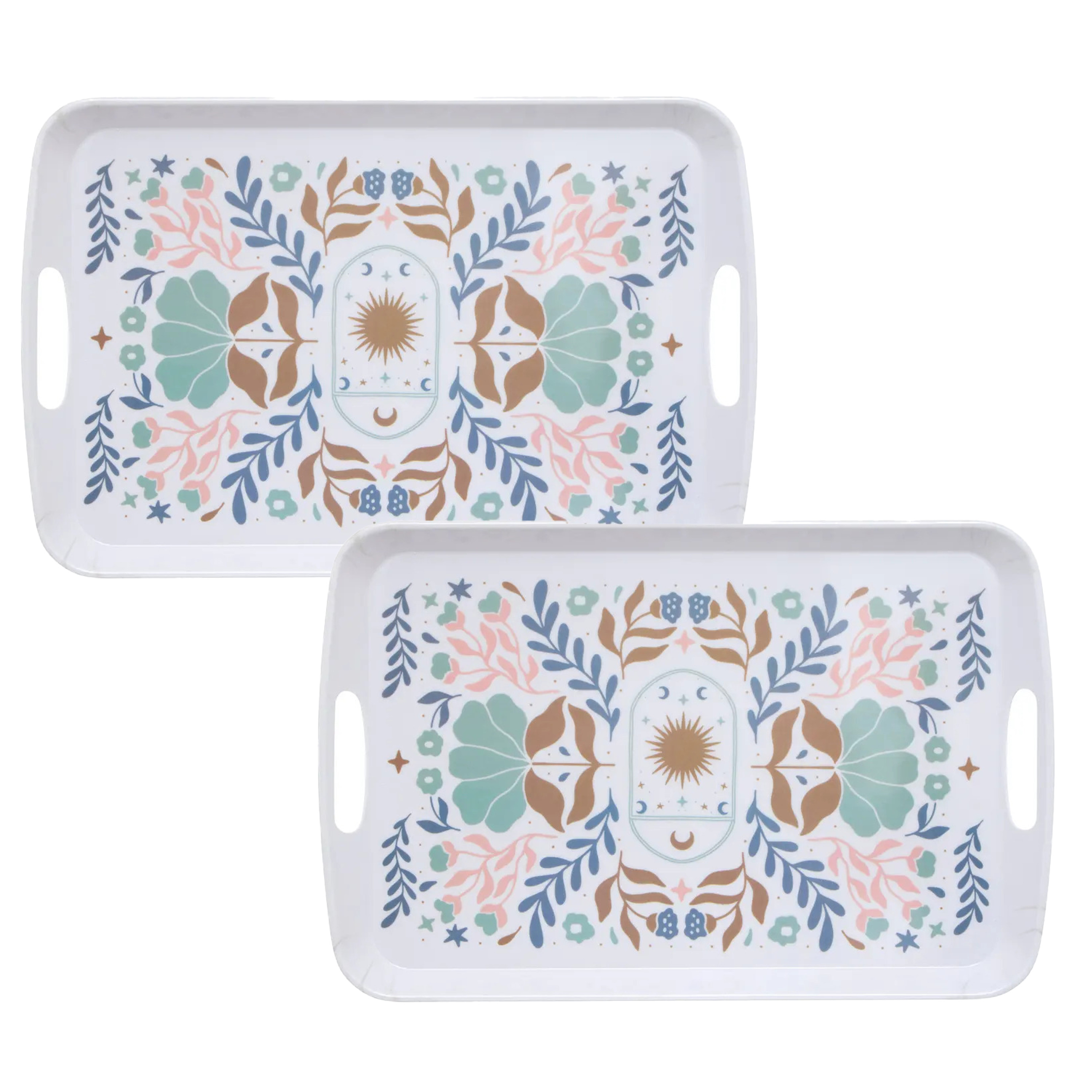 5five Designer dienbladen van melamine - 2x - x 26 x 2 cm -