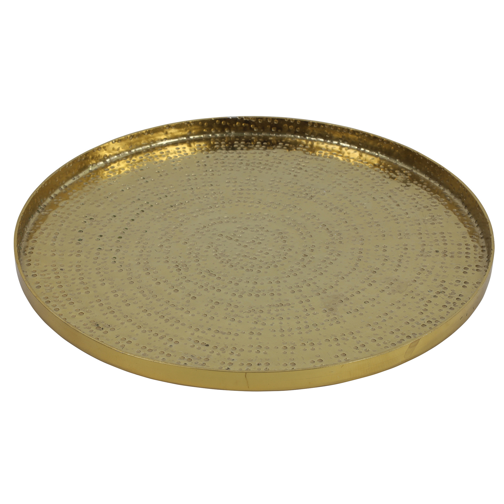 Countryfield Dienblad/serveer tray Marbella - Metaal - goud - Dia 24 cm -