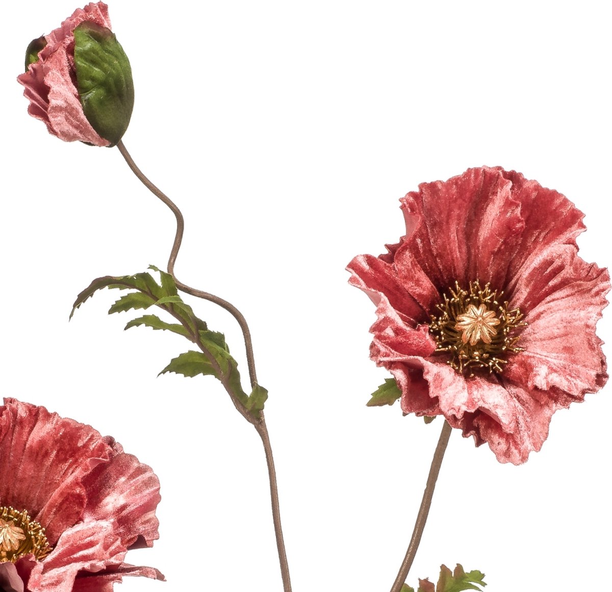 Emerald Poppy spray x3 glamour pink 87 cm kunstplant - 