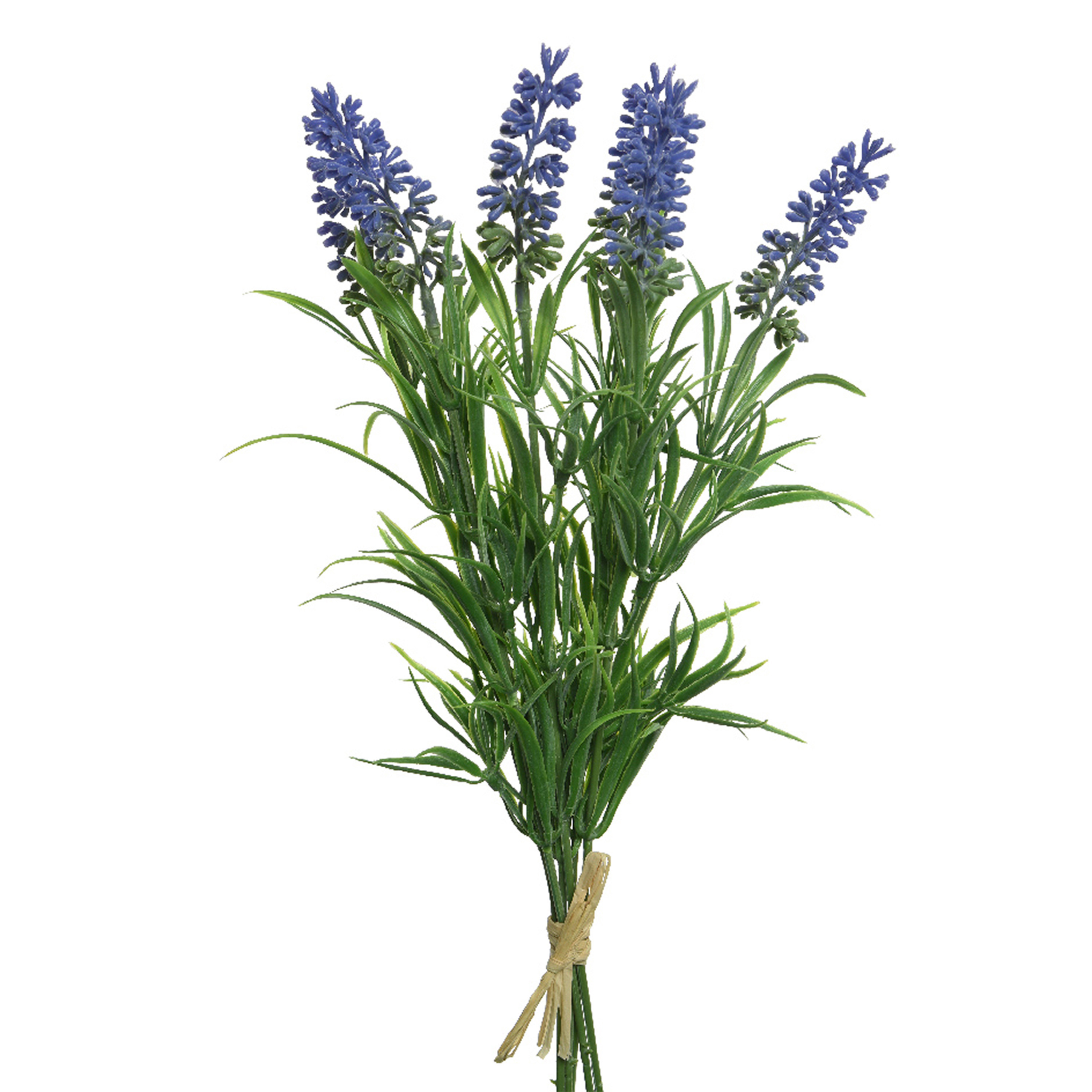 Merkloos Lavendel kunstplant - bosje - bundeltje - paars - 8 x 10 x 21 cm -