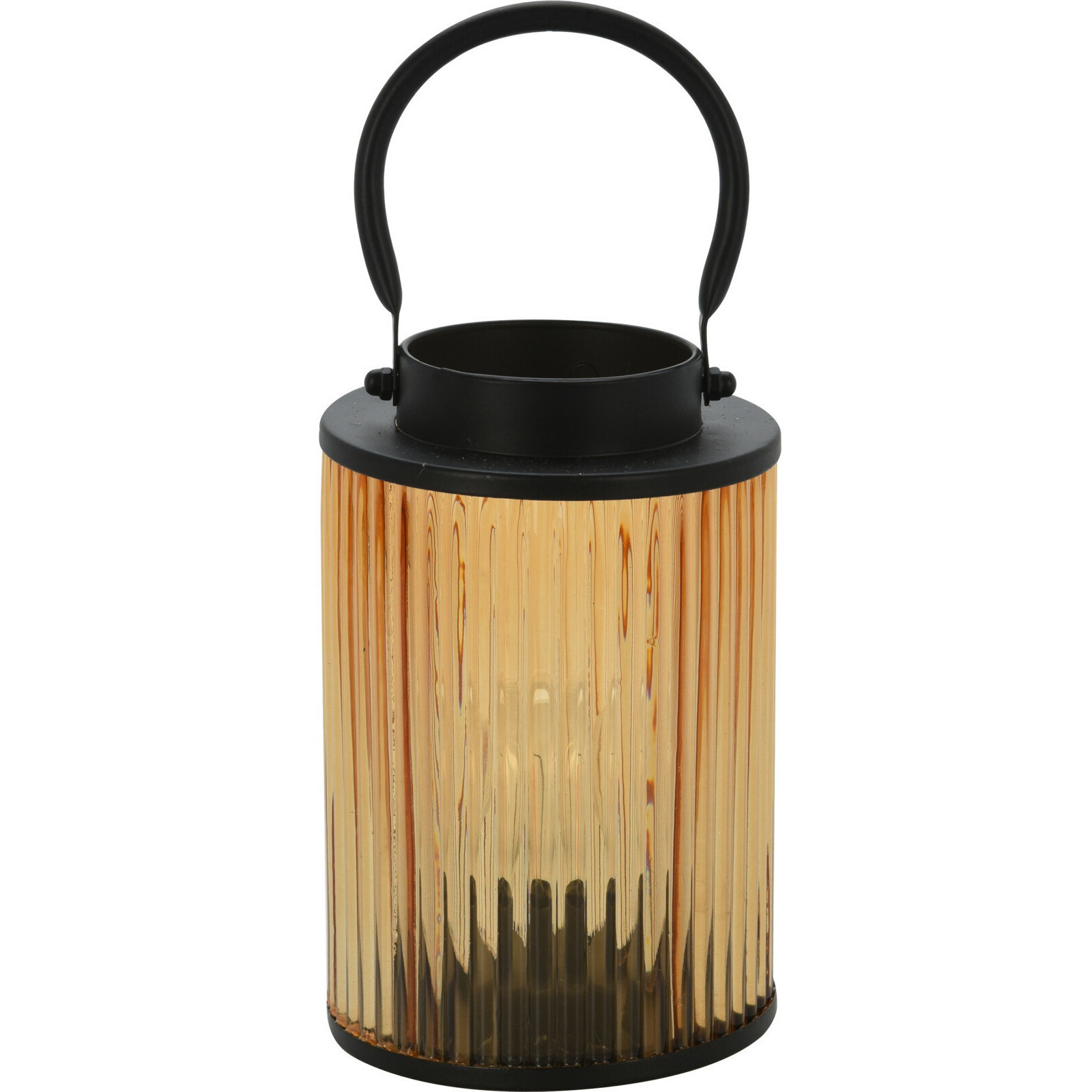 Home & Styling Lantaarn - Windlicht - LED - metaal - warm wit licht - 12,5 x 16,5 cm -
