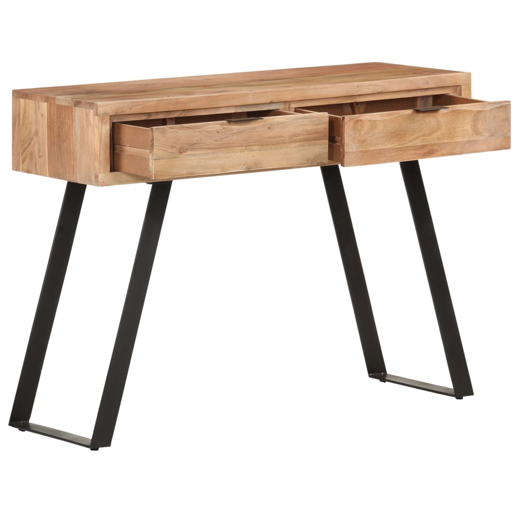 vidaXL Wandtafel met natuurlijke rand 100x35x76 cm massief acaciahout