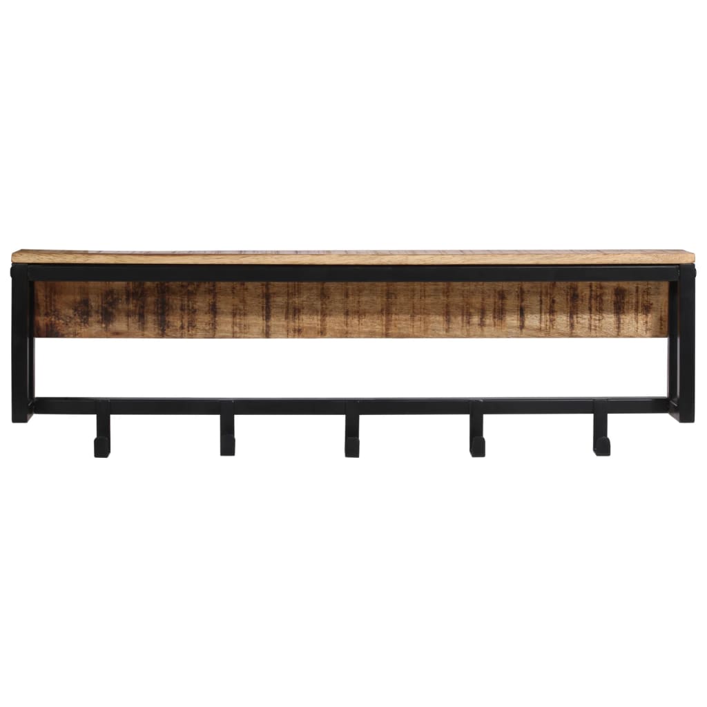 vidaXL Kapstok 87x10x27 cm massief ruw mangohout