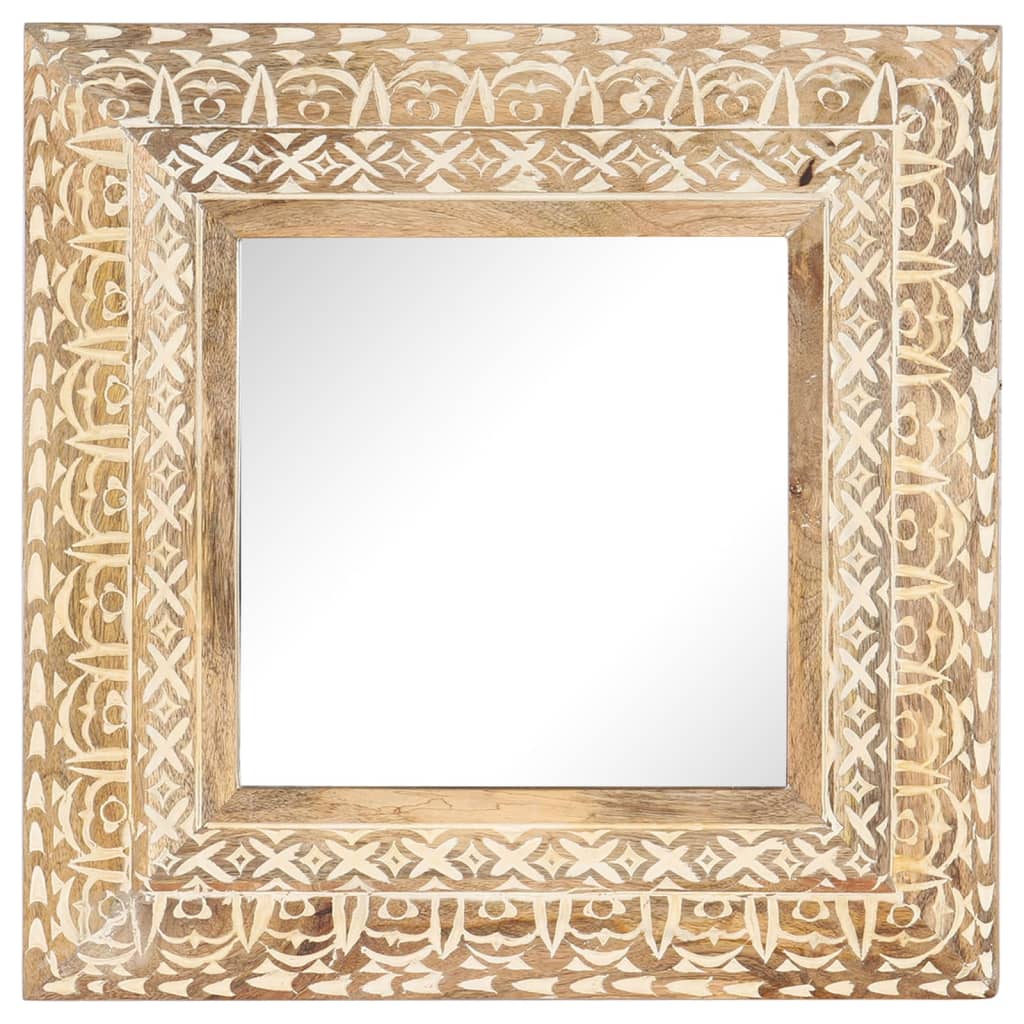 vidaXL Spiegel handgesneden 50x50x2,6 cm massief mangohout