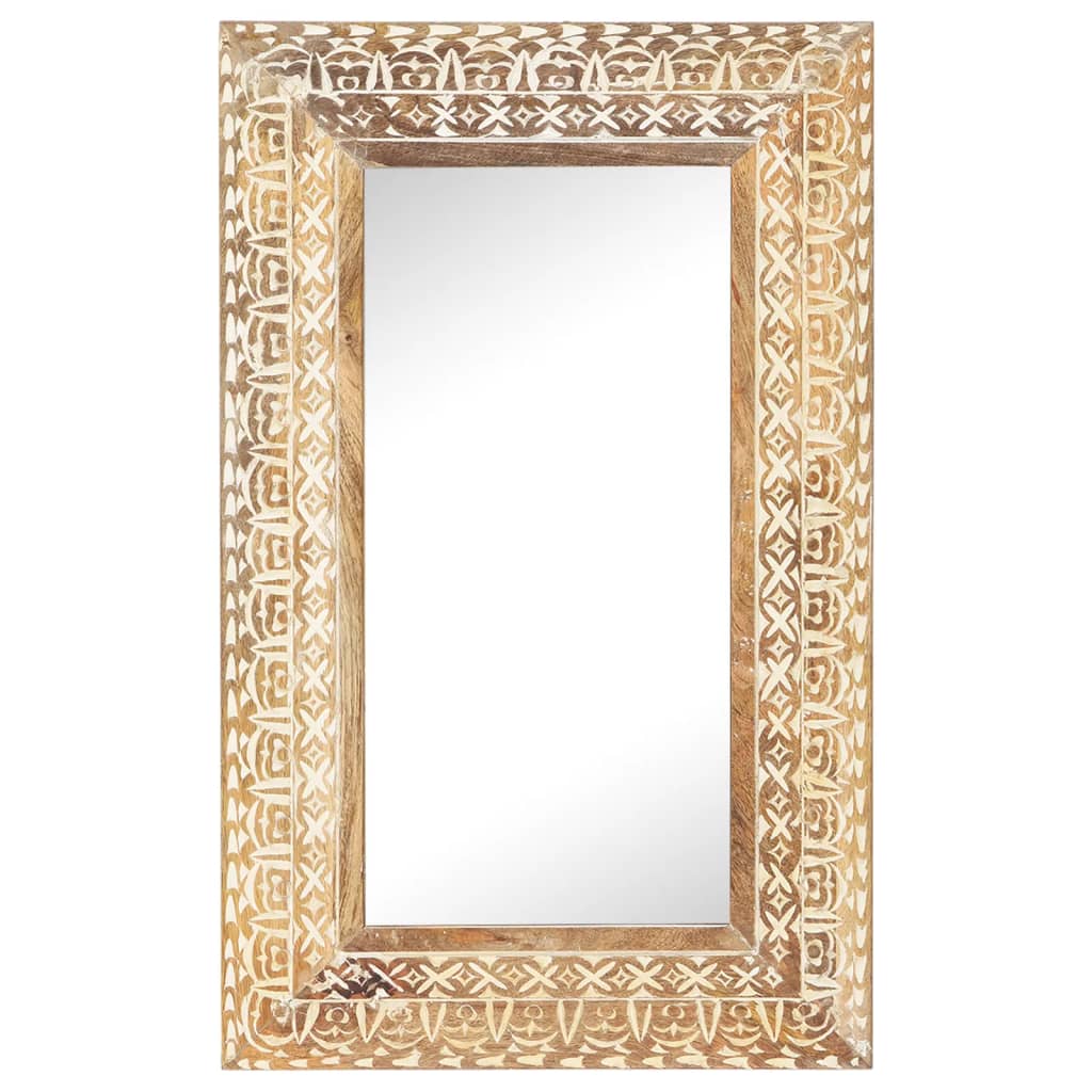 vidaXL Spiegel handgesneden 80x50x2,6 cm massief mangohout