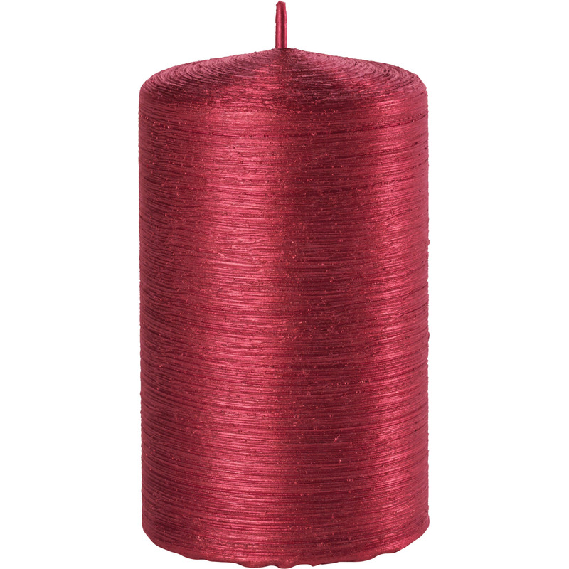 Enlightening Candles Cilinderkaars/stompkaars - rood - 6 x 10 cm - 25 branduren - sfeerkaarsen - kaarsen -