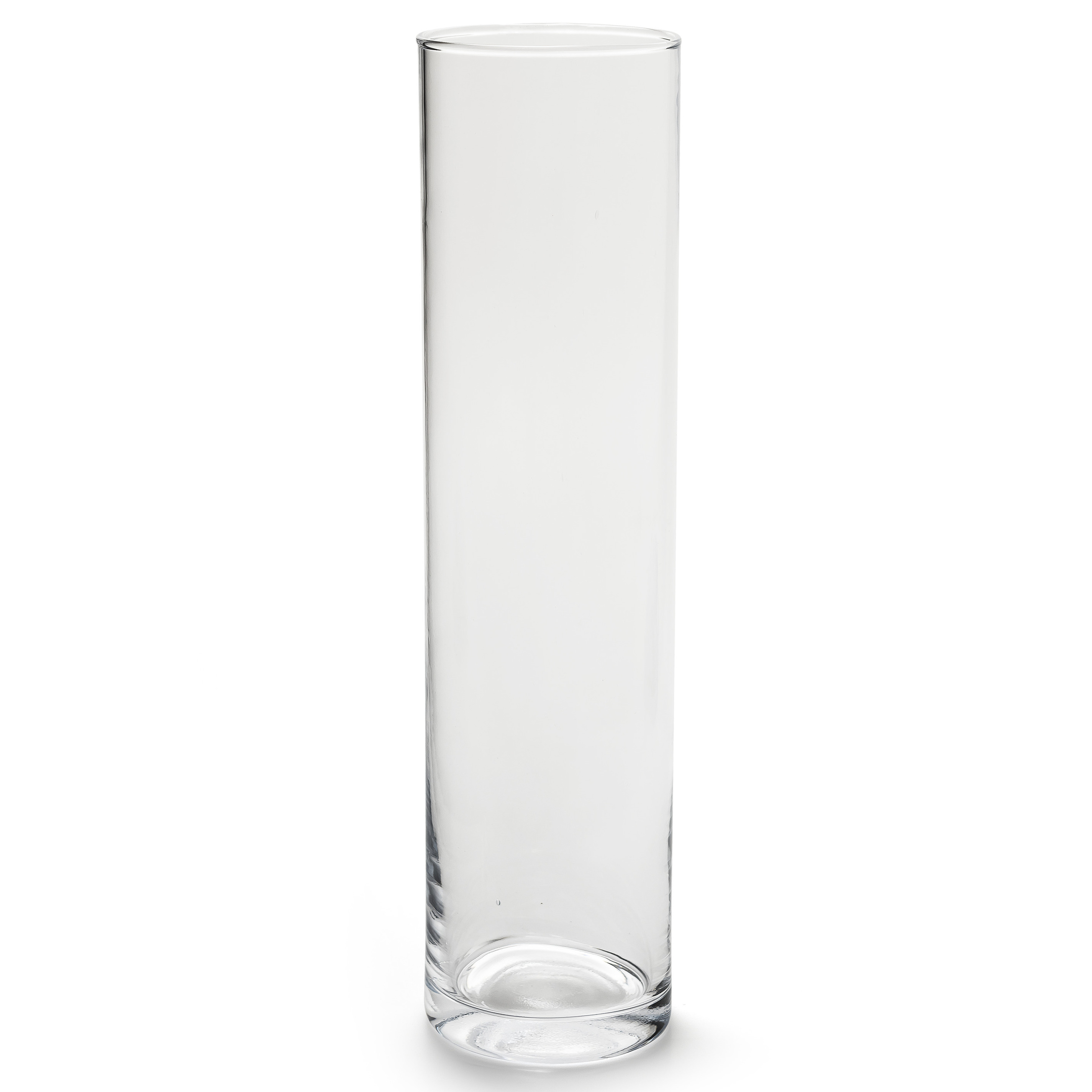 Merkloos Cilinder bloemenvaas Jodeco - transparant glas - D10 x H40 cm - boeket - losse bloemen en takken -