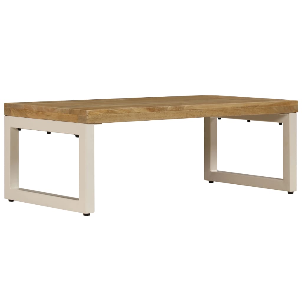 vidaXL Salontafel 100x50x35 cm massief mangohout en staal