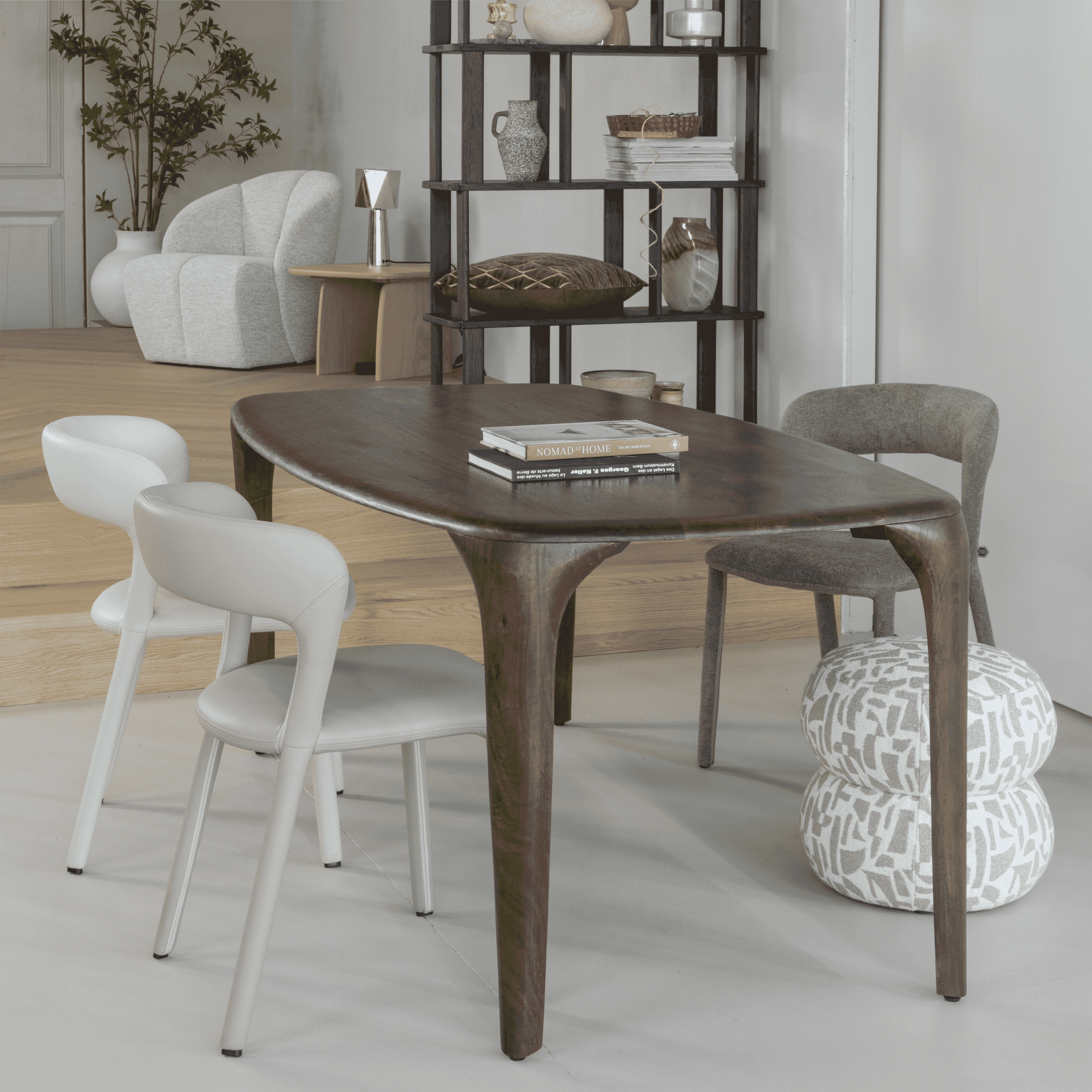 WOOOD Deens Ovale Eettafel Fiore Mangohout, 190 x 95cm - Donkerbruin