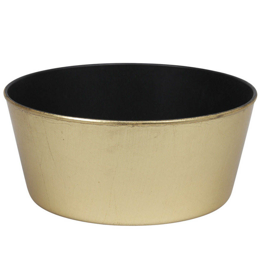 Othmar Decorations Plantenpot - kunststof - goudkleurig - 24 x 10 cm -