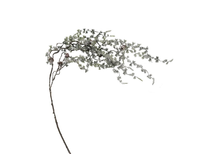 Buitengewoon de boet Kunst podocarpus tak groen/wit, 120 cm - 