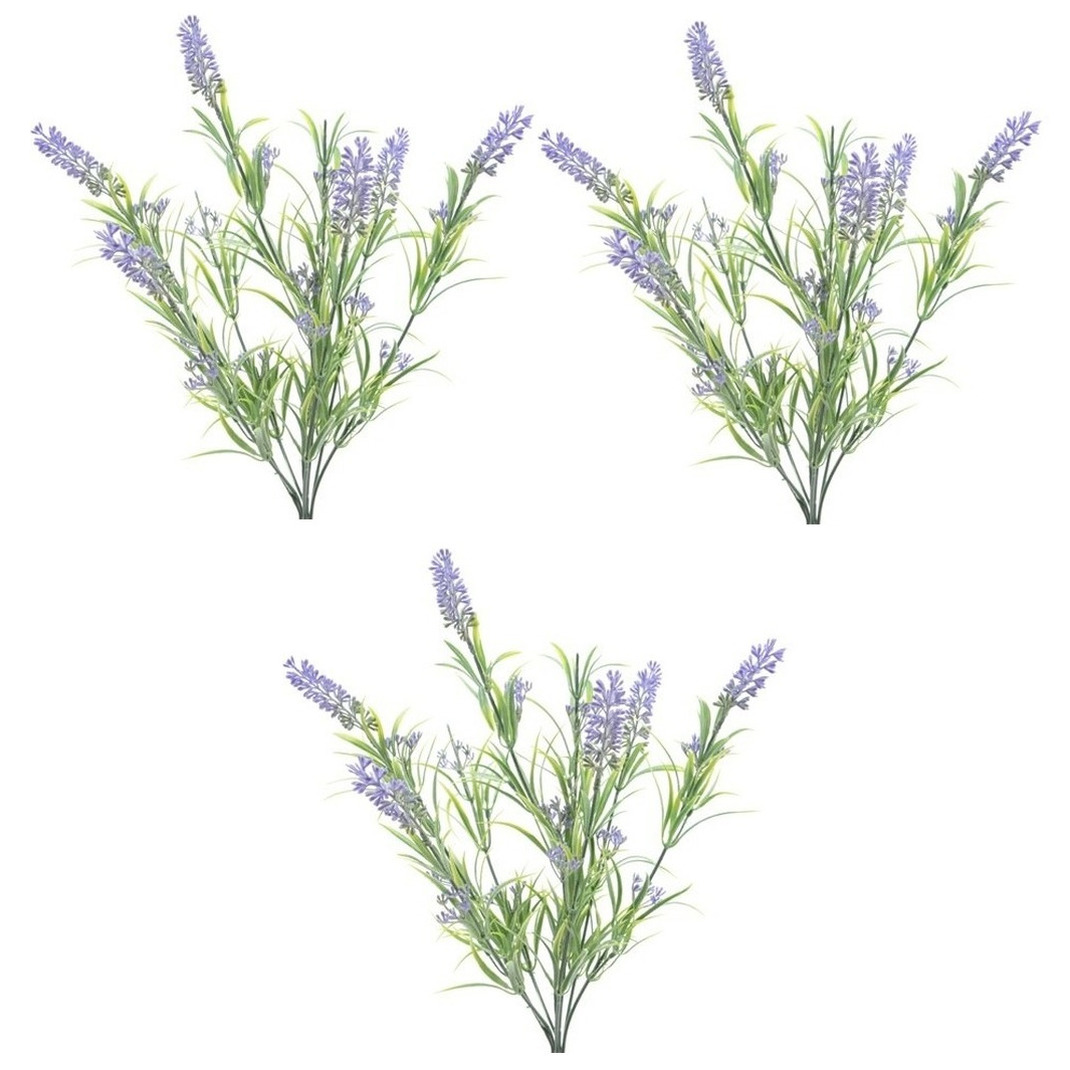 Shoppartners Lavendel kunstplant bundeltje - 8x stuks - bosje - paars - cm -