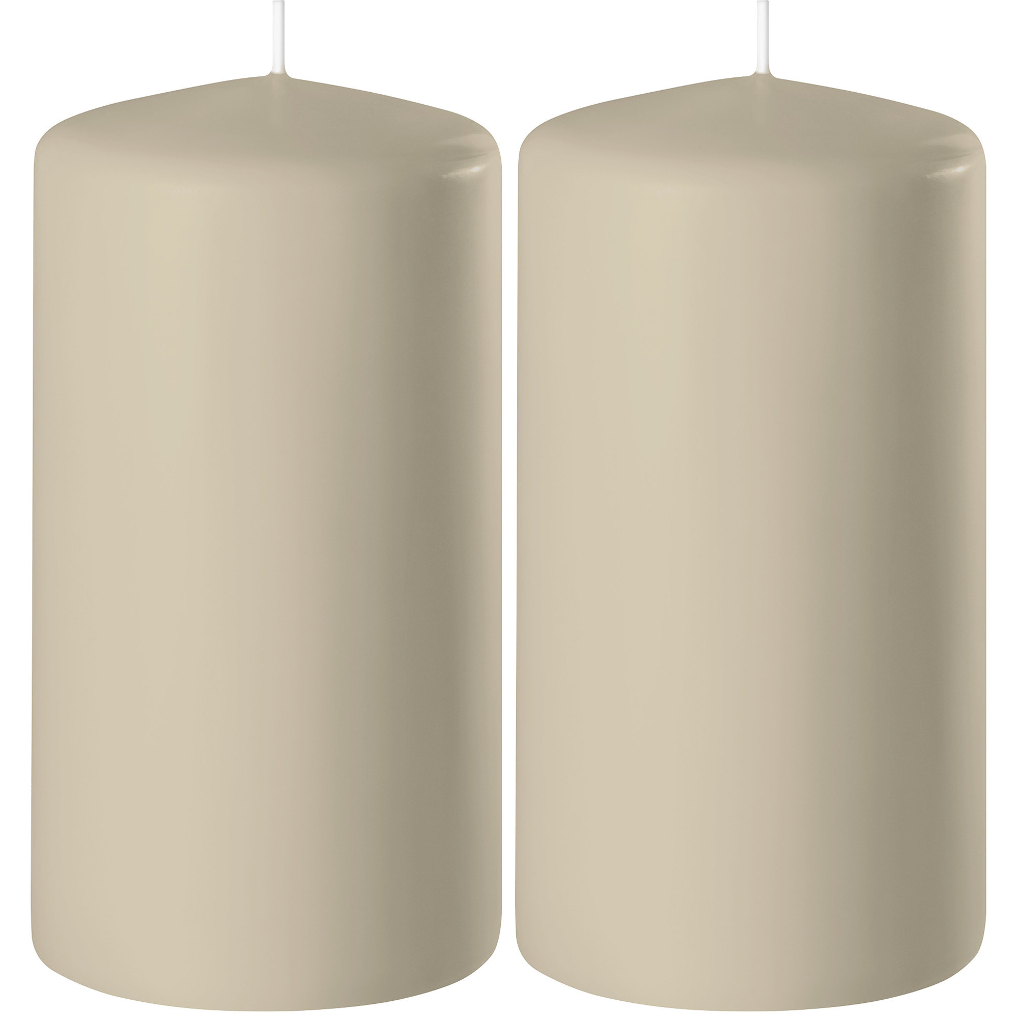 Enlightening Candles Cilinderkaars stompkaars - 2x - beige - D6 x H15 cm - branduren -