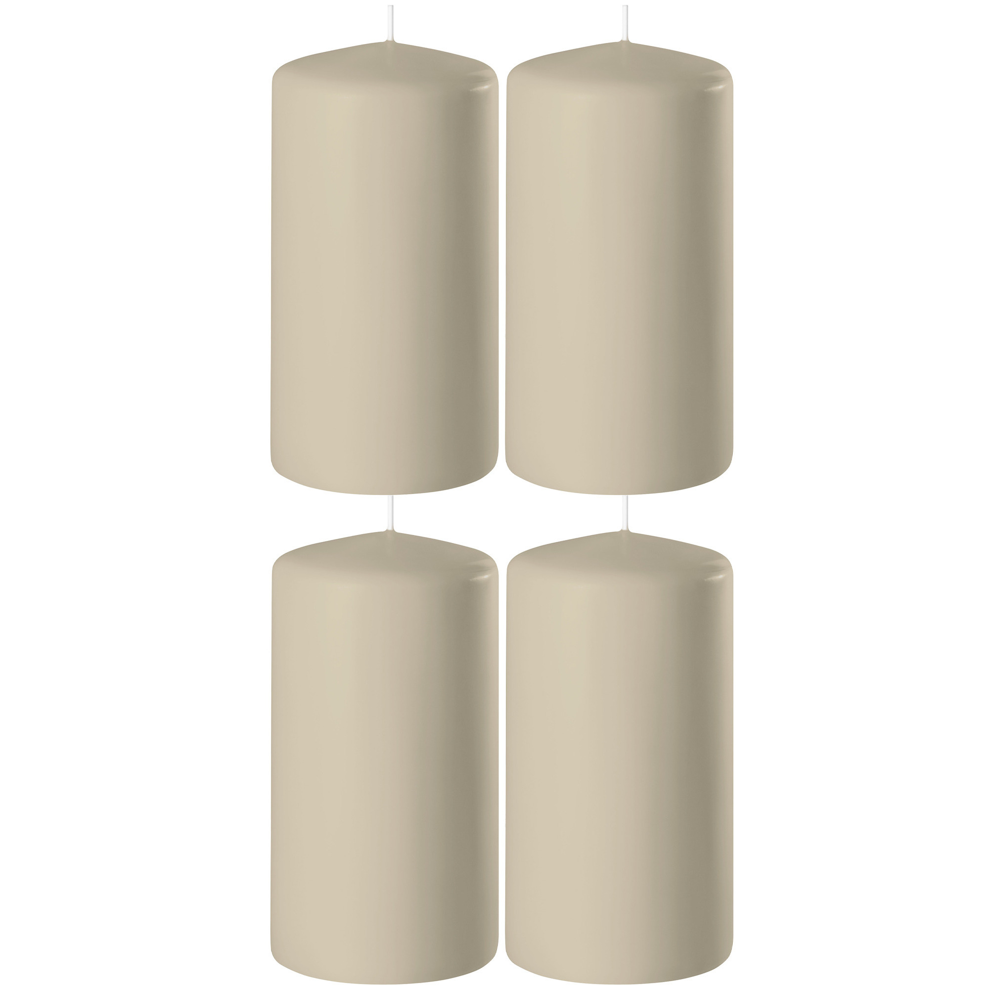 Enlightening Candles Cilinderkaars stompkaars - 4x - beige - D6 x H15 cm - branduren -