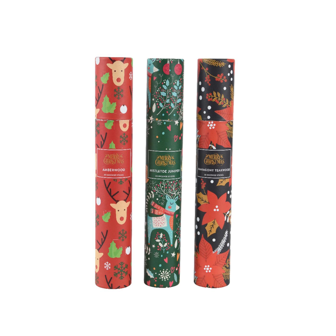 Decoris Kerst geurset wierook bamboe Ø4xH23cm