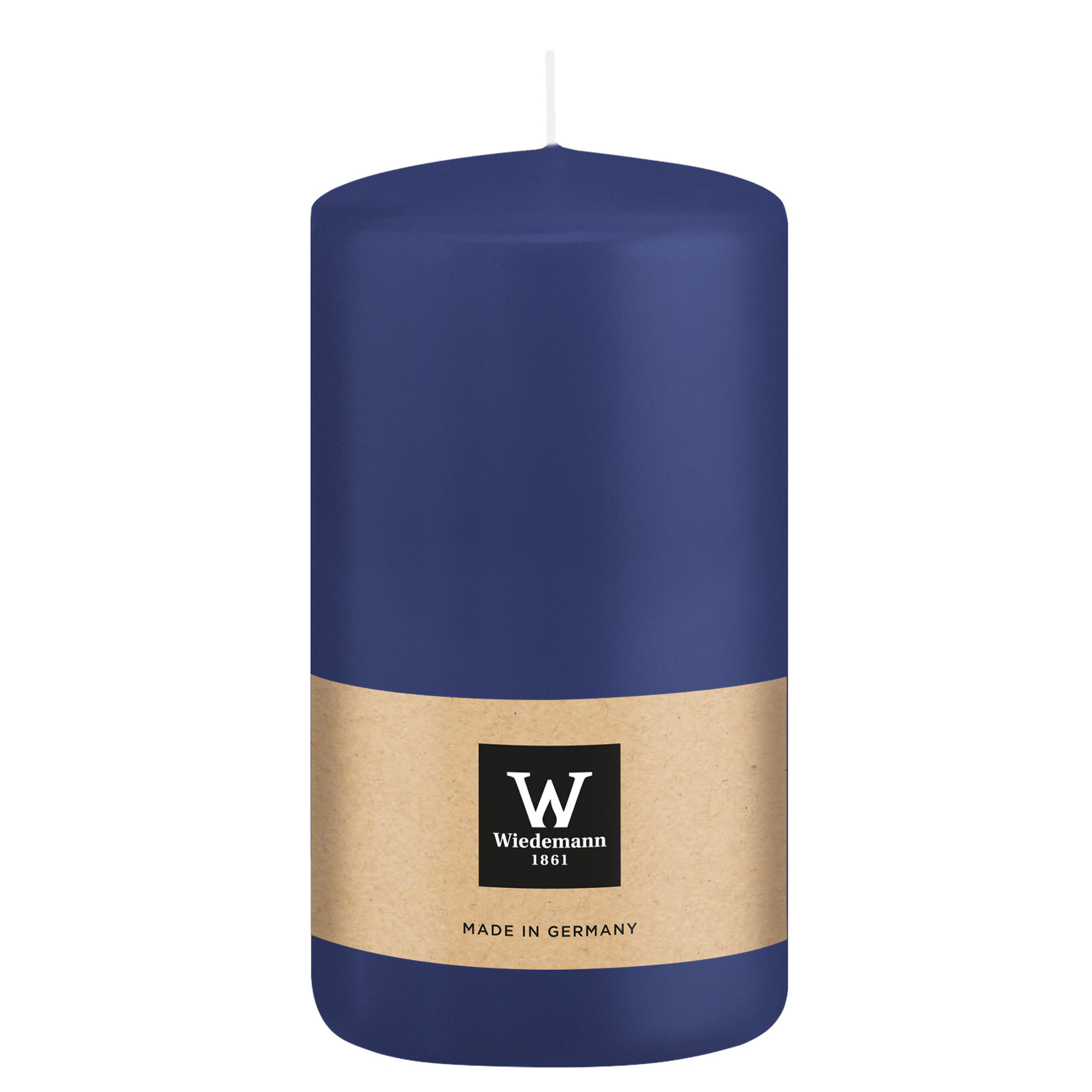 Wiedemann Cilinderkaars/stompkaars - donkerblauw - 12 x 6 cm - 33 branduren -