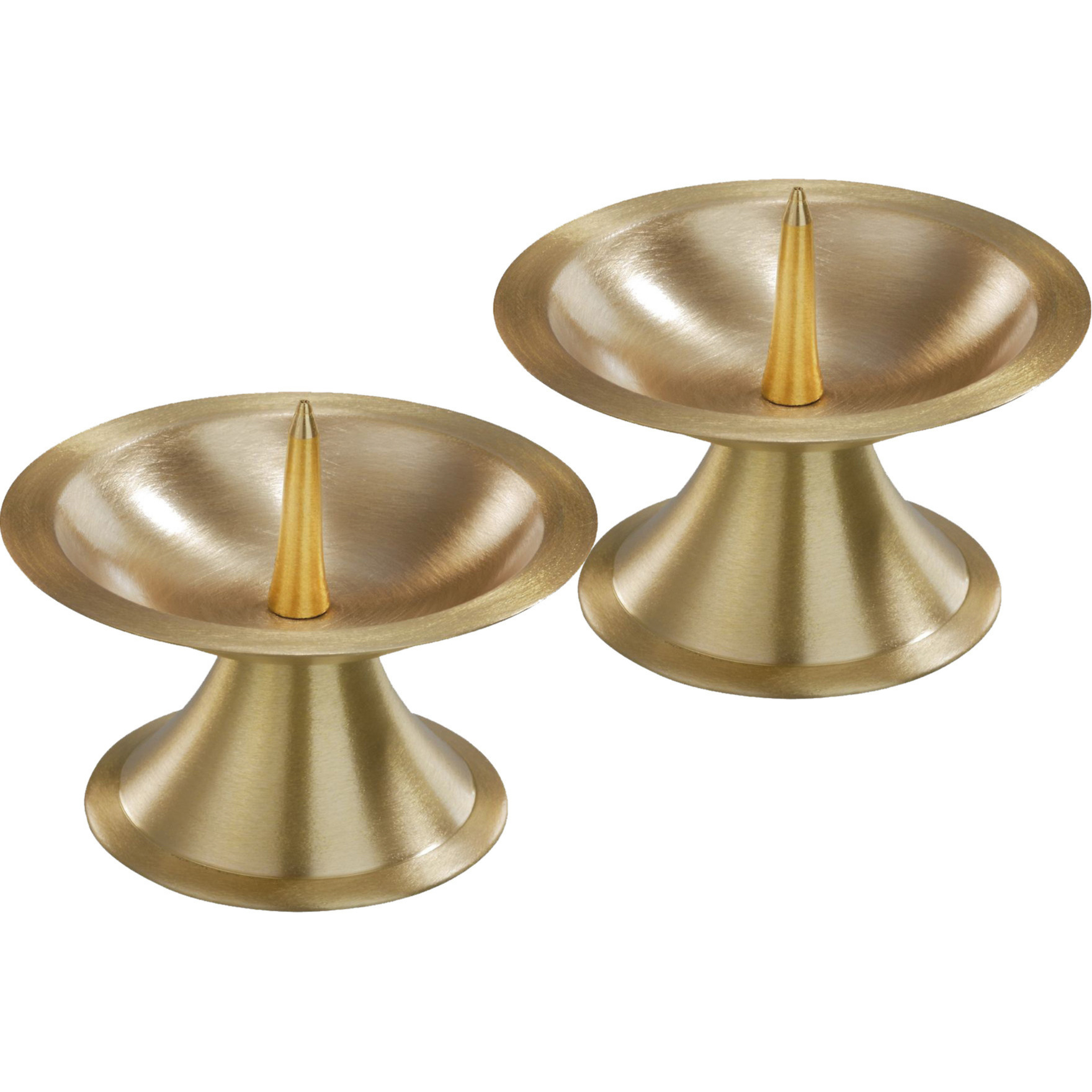 Trend Candles Luxe kaarsenhouder voor stompkaarsen - 2x - goud - metaal - voor kaarsen van 5-6 cm -