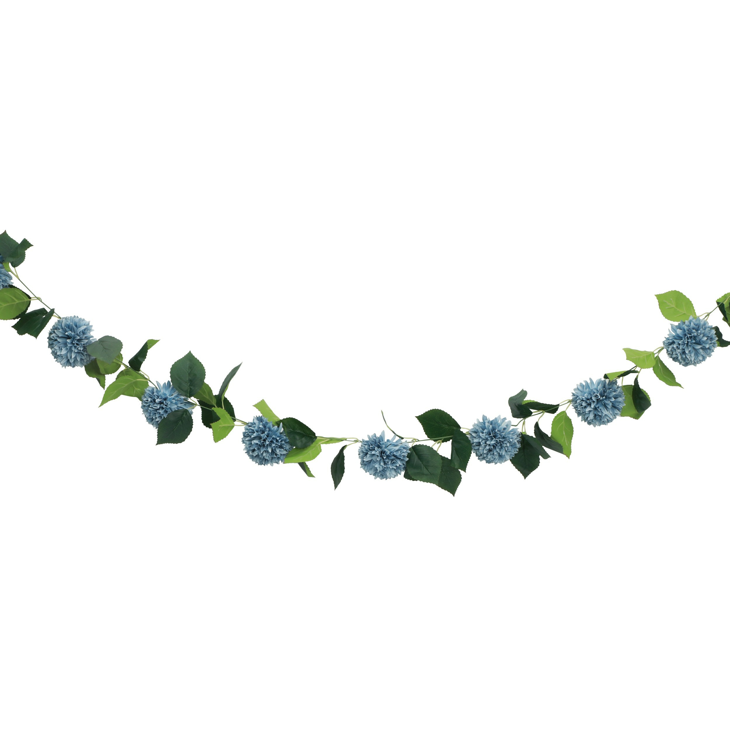 Chaks Kunstbloem slinger dahlia's - 220 cm - blauw - guirlande - decoratie - bruiloft versiering -
