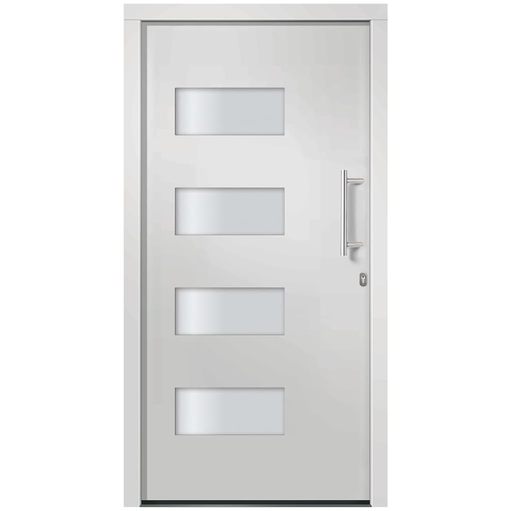 vidaXL Voordeur 100x210 cm aluminium en PVC wit