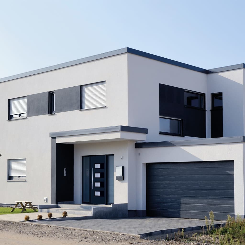 vidaXL Voordeur 100x200 cm aluminium en PVC antracietkleurig
