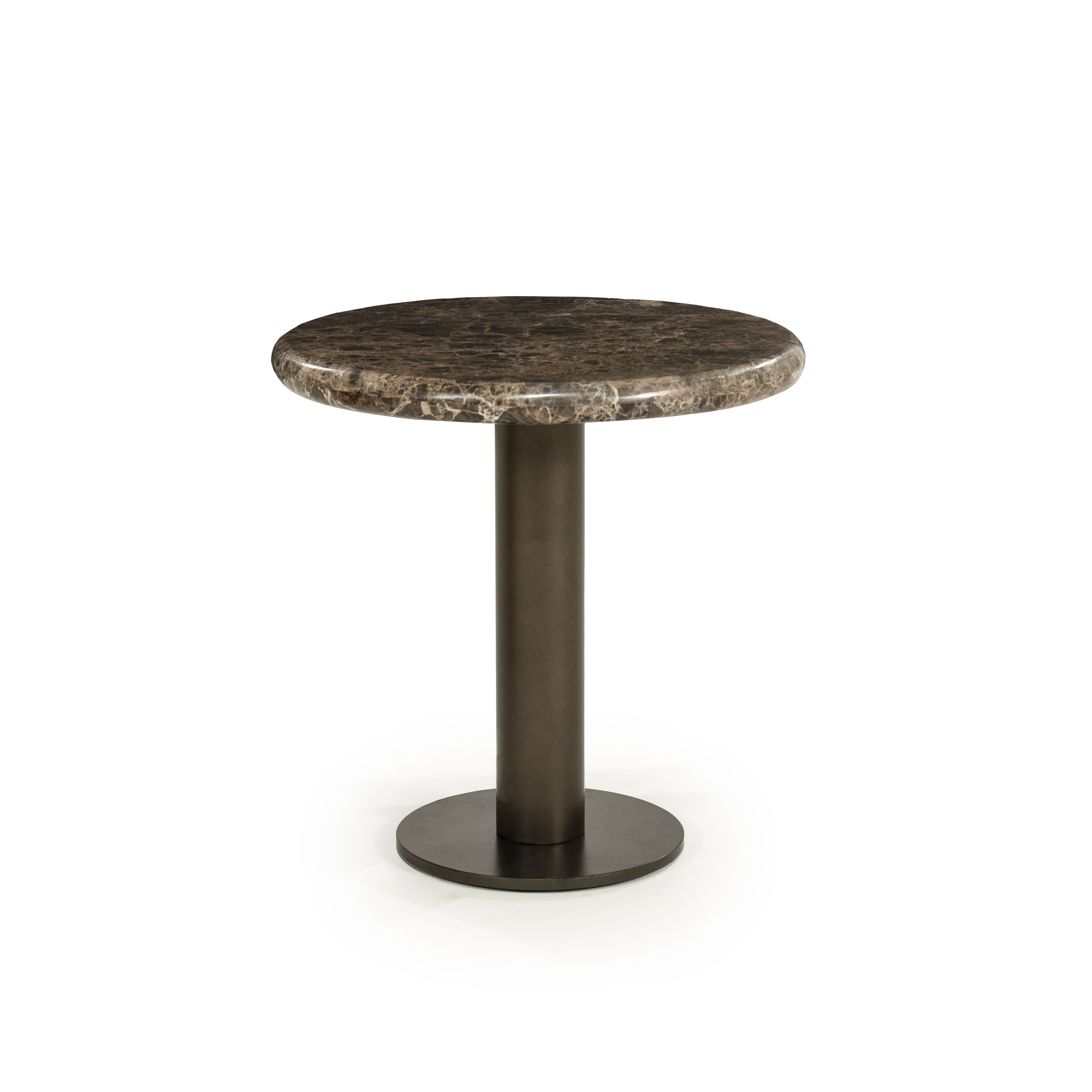 Eleonora Ronde Bijzettafel Luigi Marmer, 45cm - Bruin