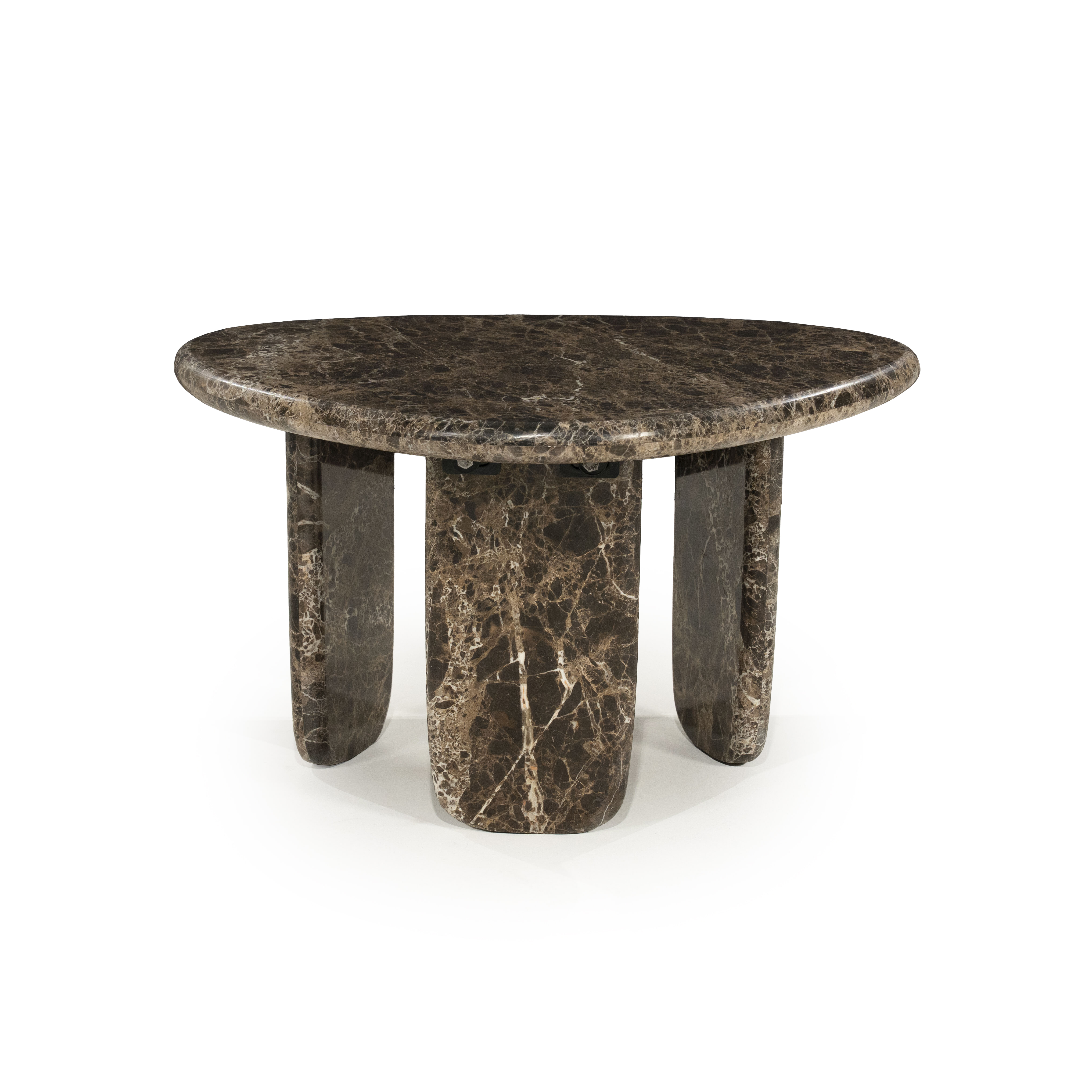 Eleonora Organische Salontafel Devin Marmer, 65 x 56cm - Bruin