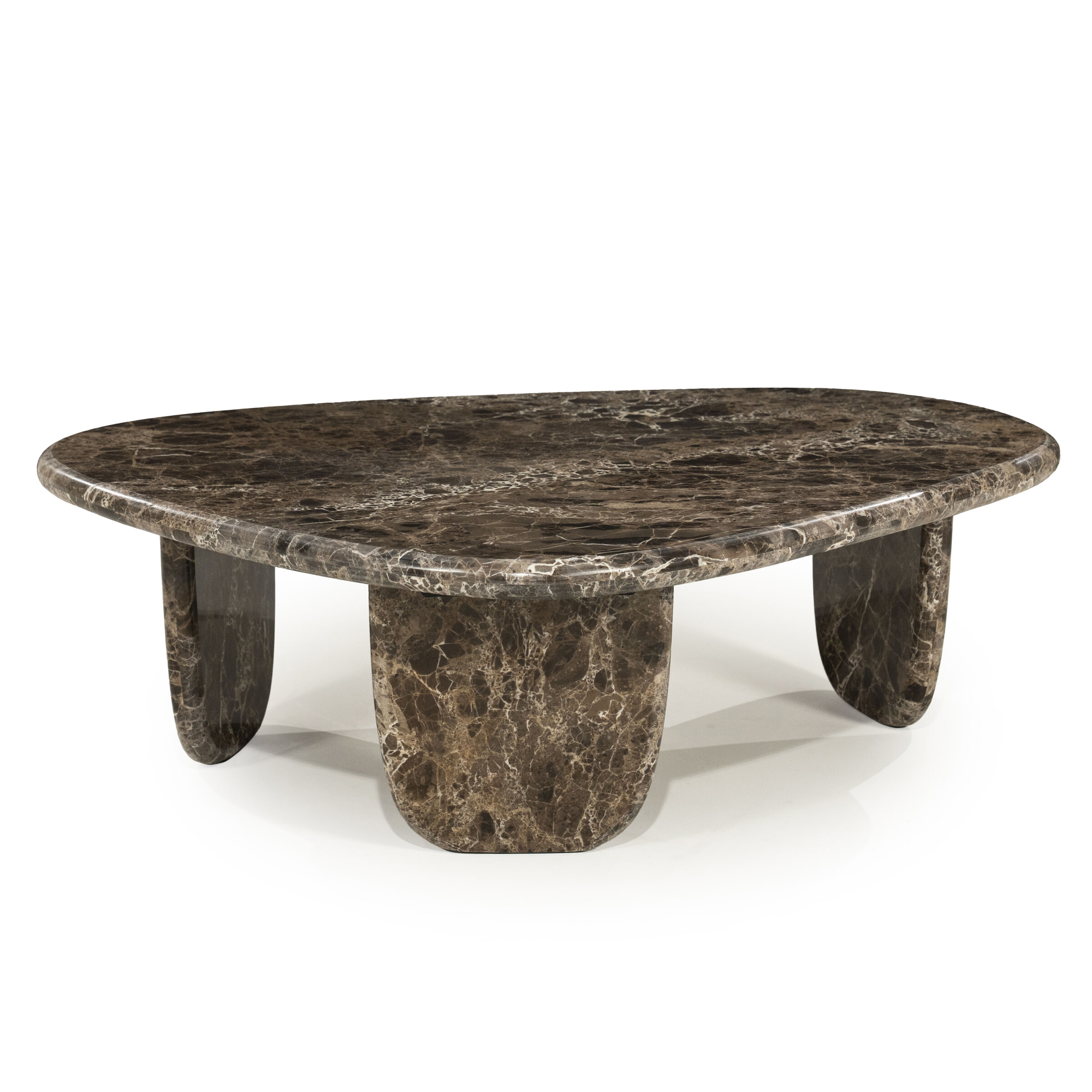 Eleonora Organische Salontafel Devin Marmer, 100 x 85cm - Bruin