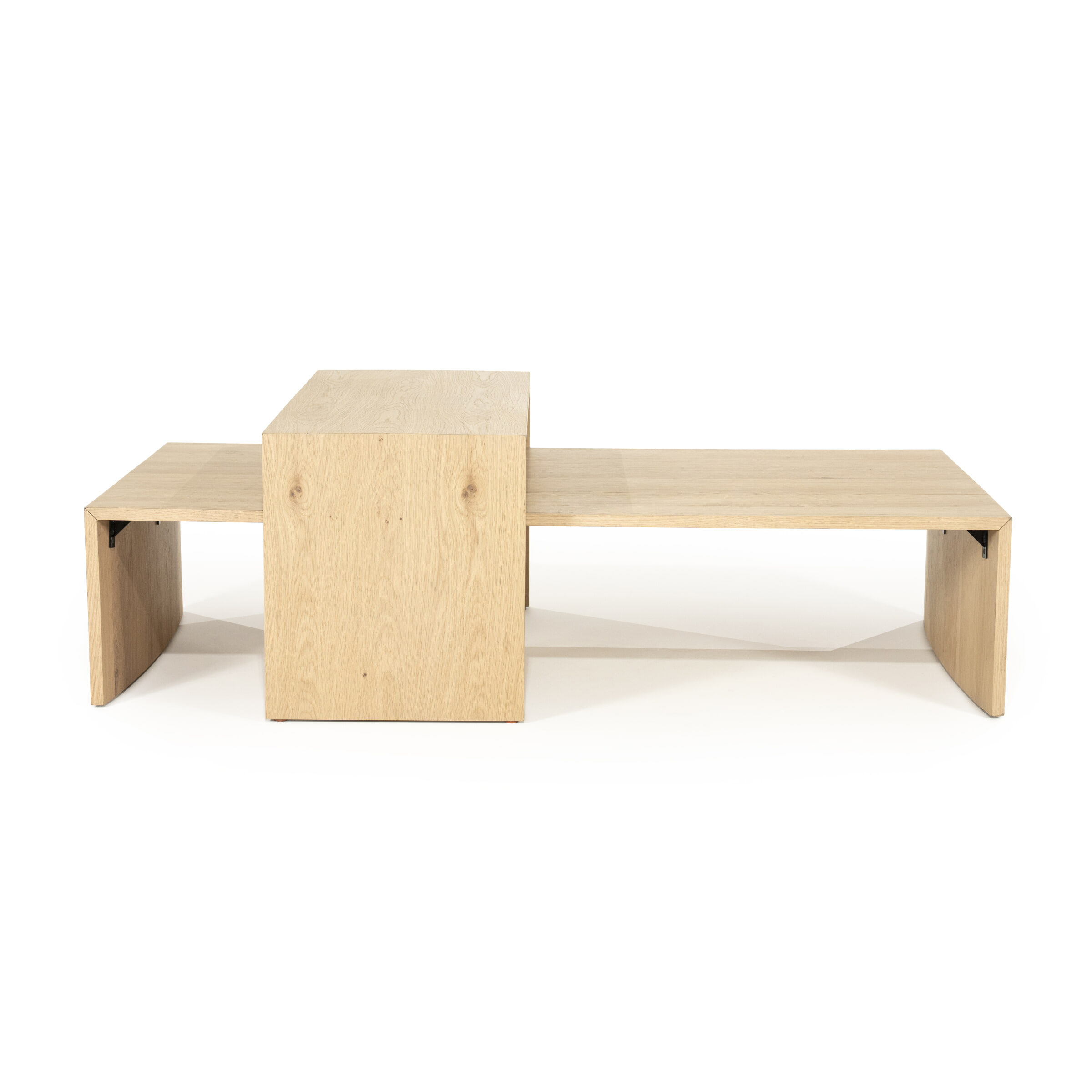 Eleonora Salontafel Flo Eikenfineer, Set van 2 stuks - Naturel