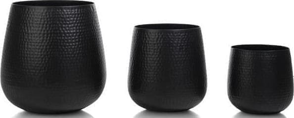 COCO maison | Coins set van 3 potten - H30/40/50cm - zwart | Woonaccessoires | BloempotPot