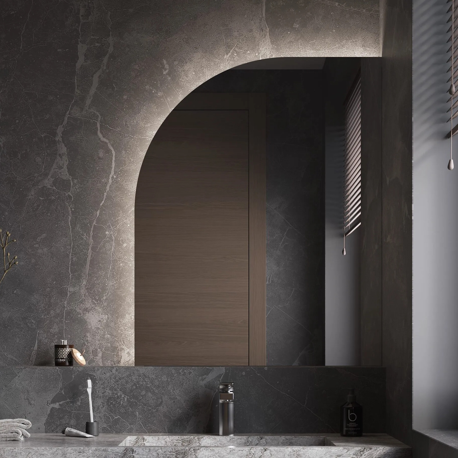 Martens & Meijer Spiegel  Eze 160x160 cm Incl. Indirecte Verlichting