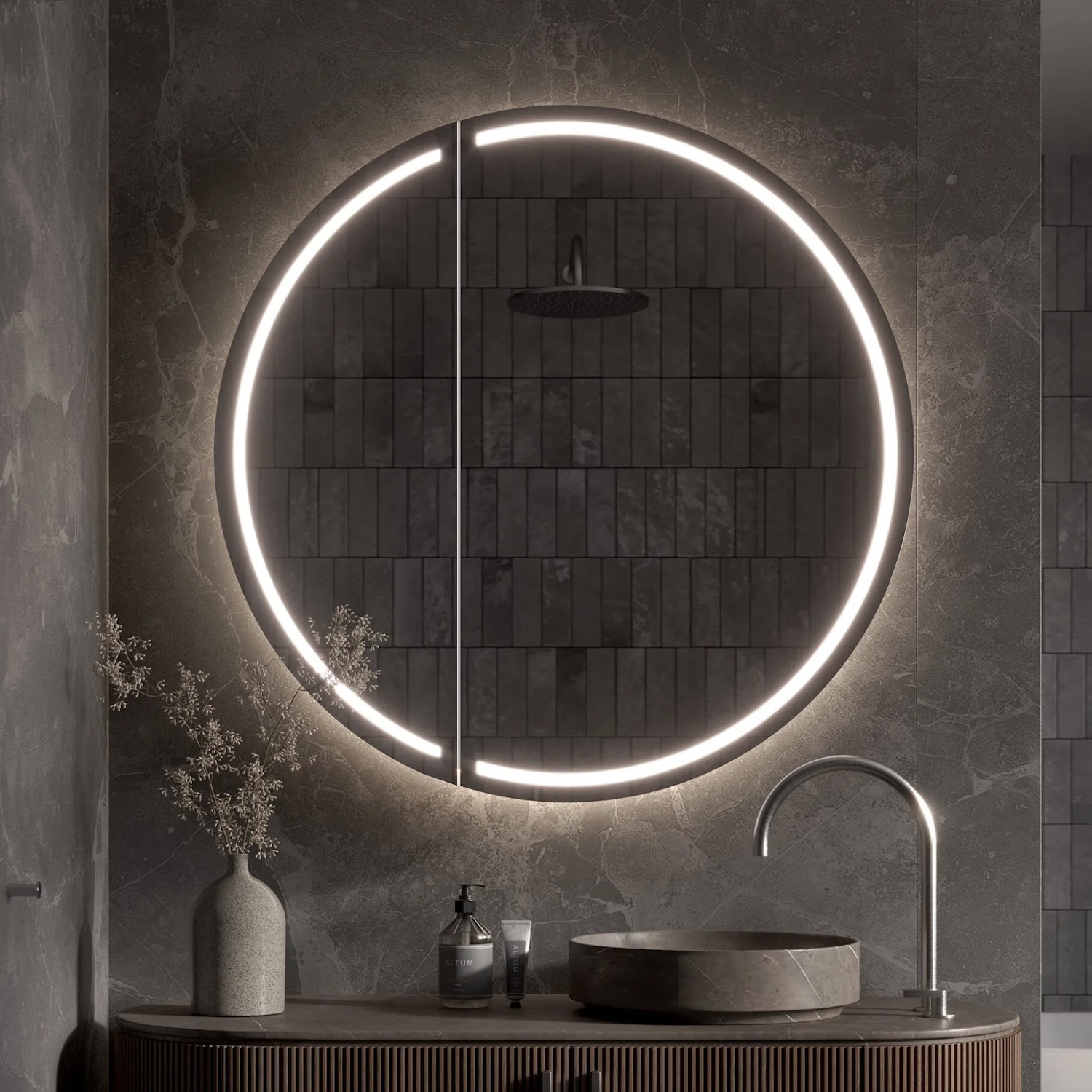 Martens & Meijer Spiegelkast  Lech 100 cm met Directe & Indirecte Verlichting Rondom, Incl. Spiegelverwarming & Dimbare Sensor