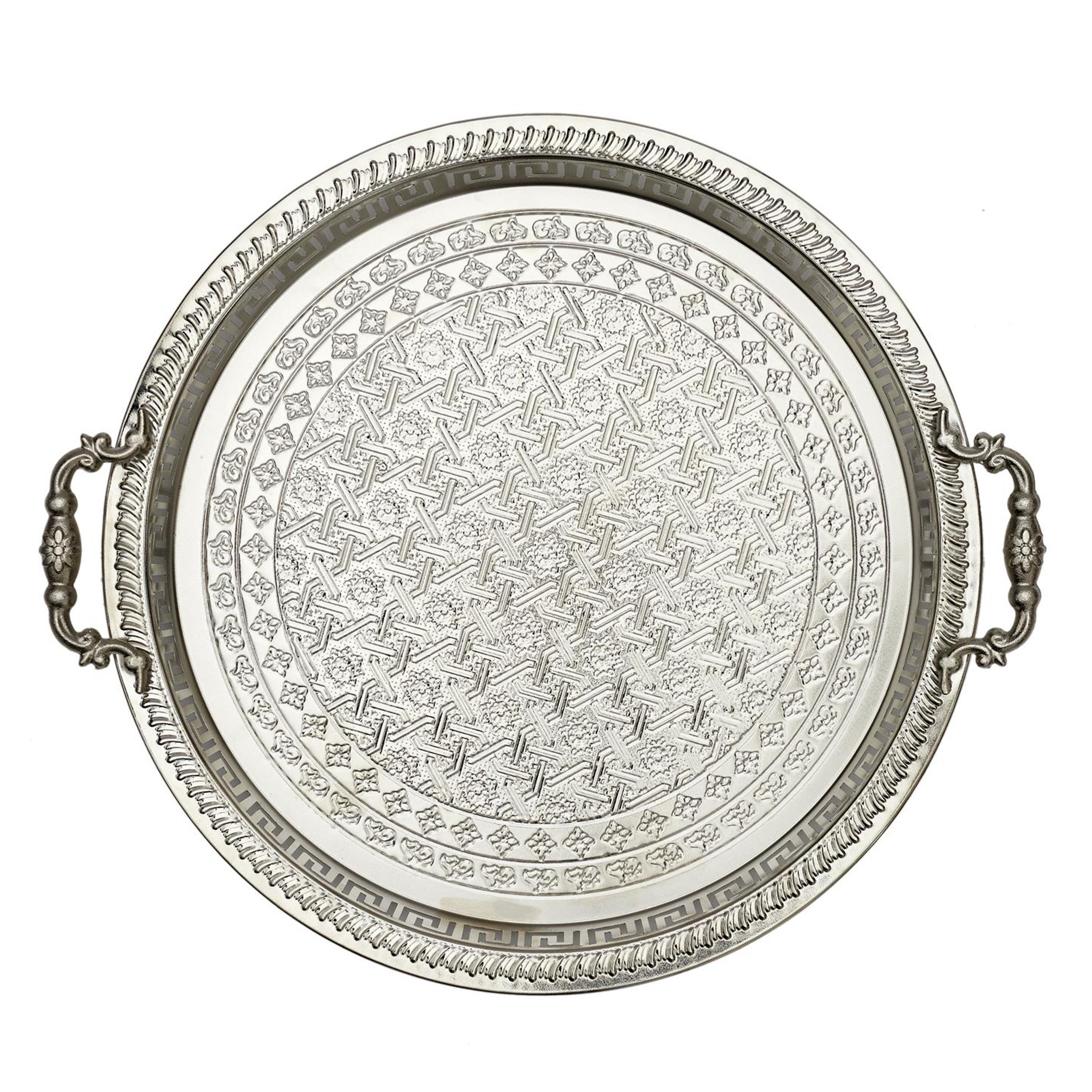 Home Deco Factory dienblad - sierlijk metaal - Rond - D42cm - Kaarsenbord -