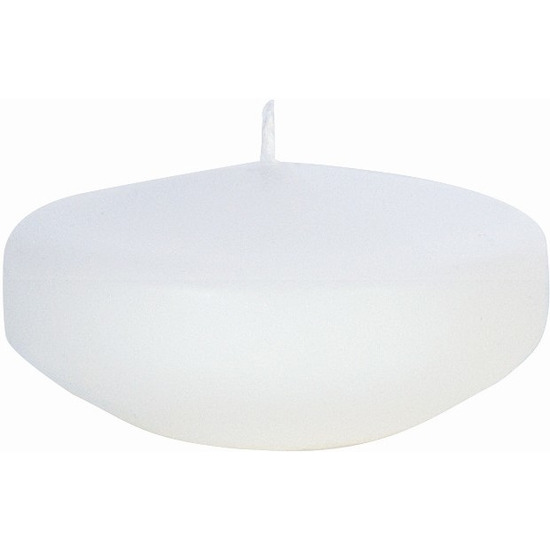Enlightening Candles Drijfkaarsen - 8x stuks - wit - ca 8 branduren - geurloos - Dia 8 cm - groot -