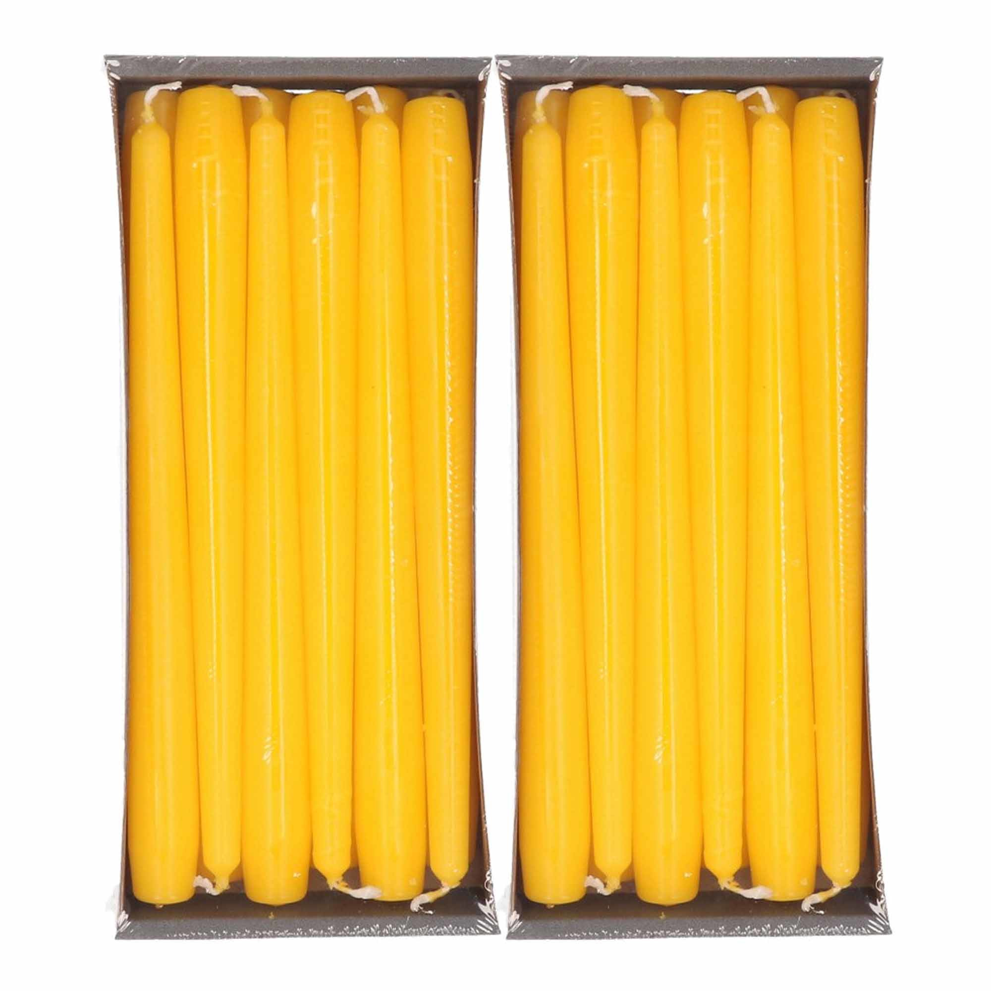 Enlightening Candles 24x Gele dinerkaarsen 25 cm 8 branduren -